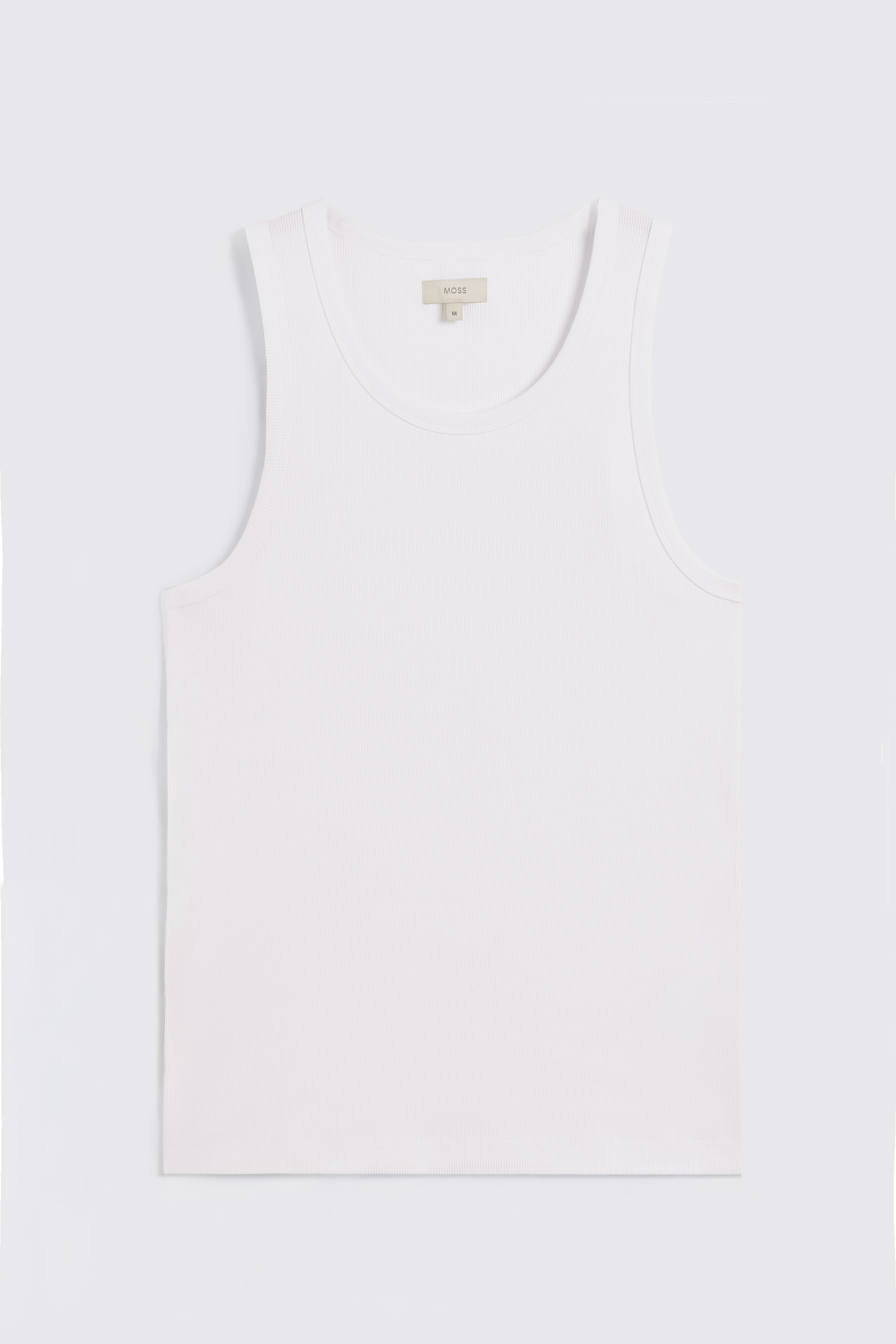 White Ribbed Cotton Vest