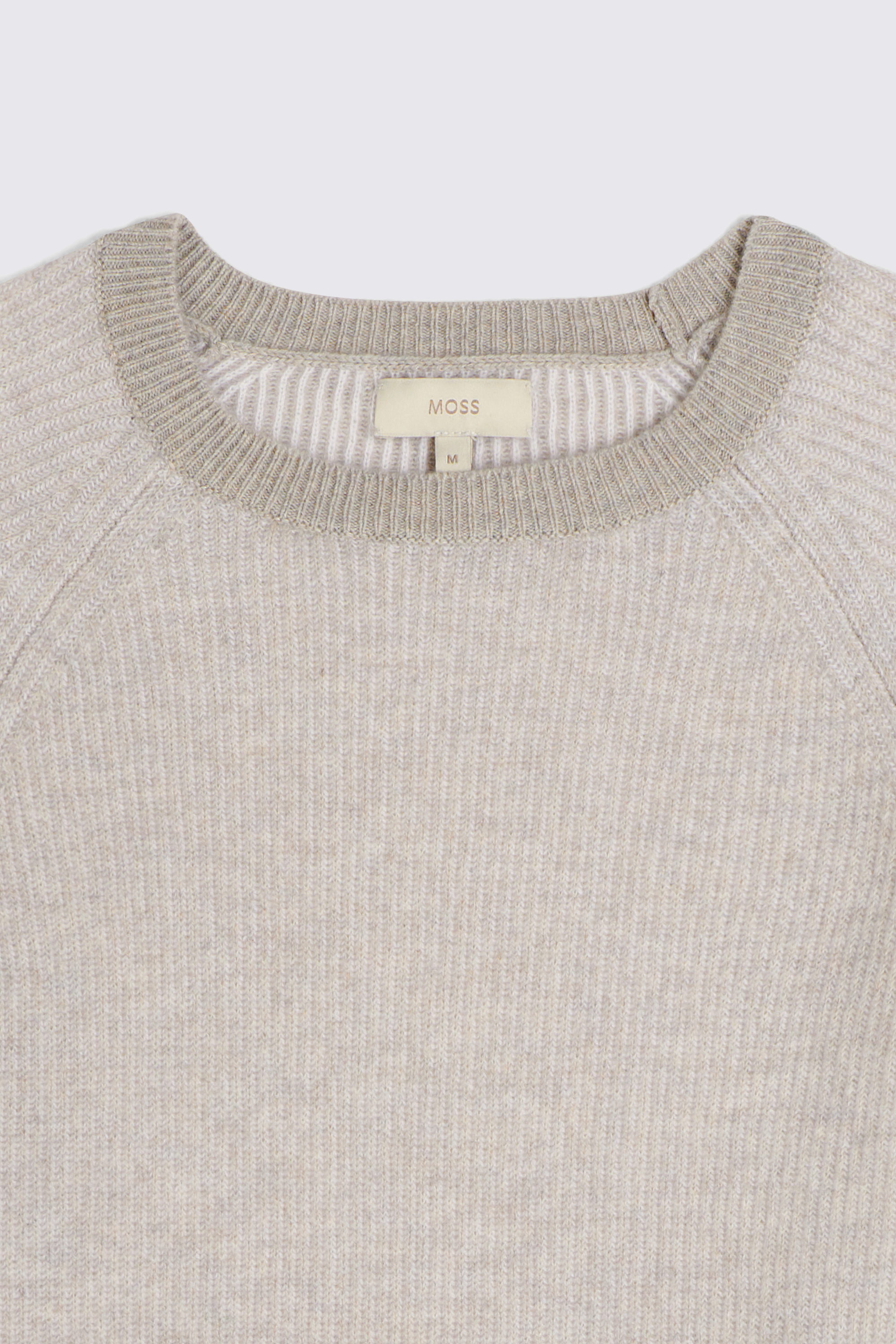 Oatmeal Cashmere Crew Neck Jumper