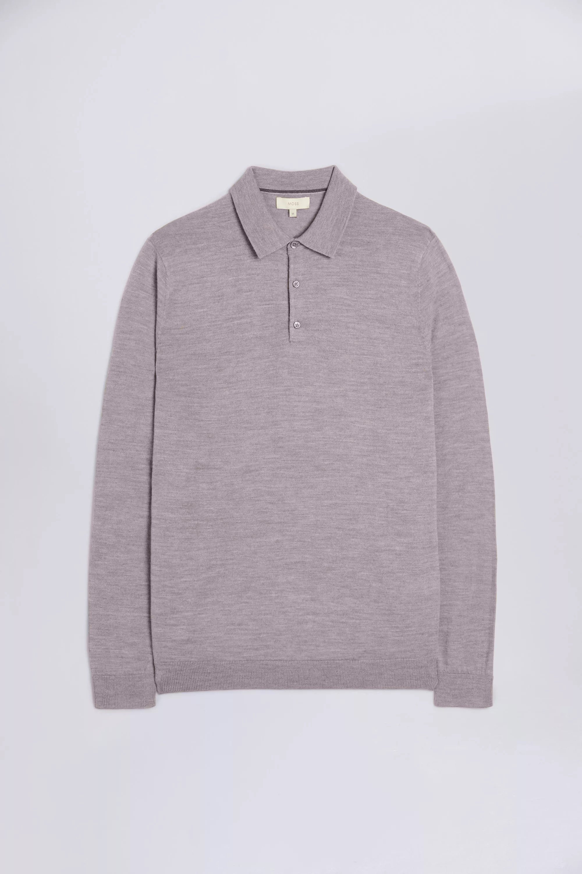 Taupe Merino Polo Shirt | Buy Online at Moss