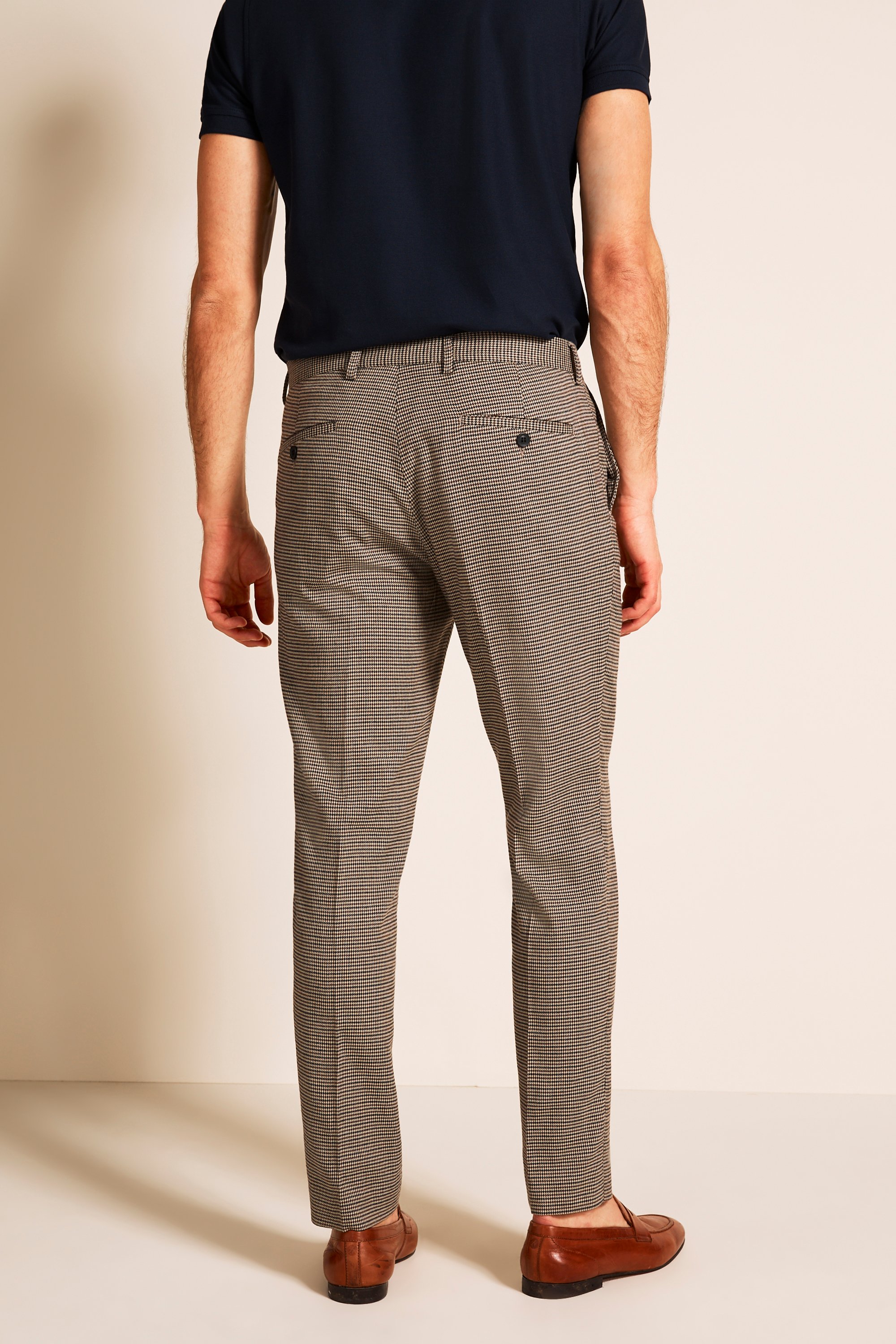Slim Fit Oat Puppytooth Pants