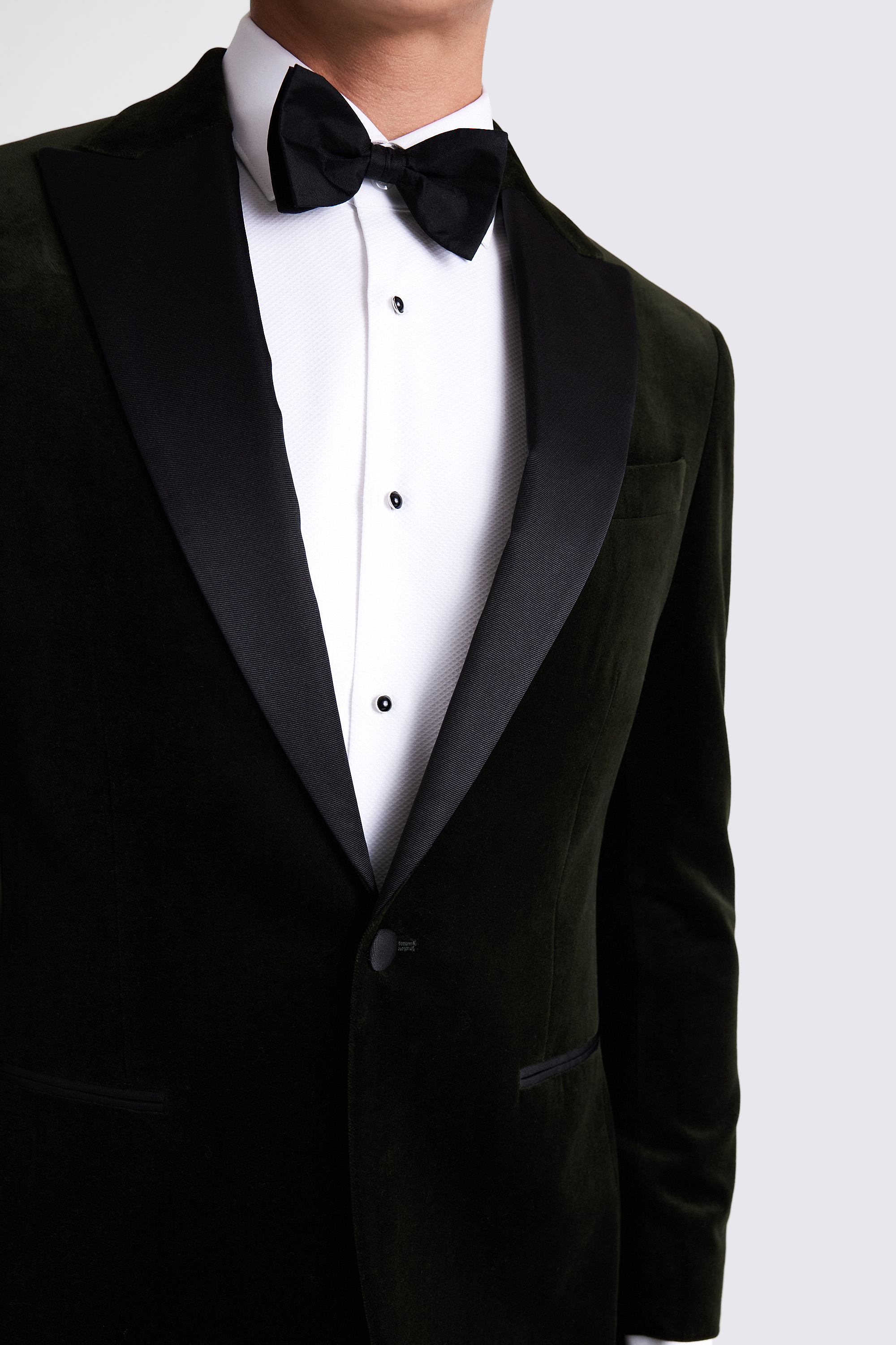 Tailored Fit Olive Velvet Jacket