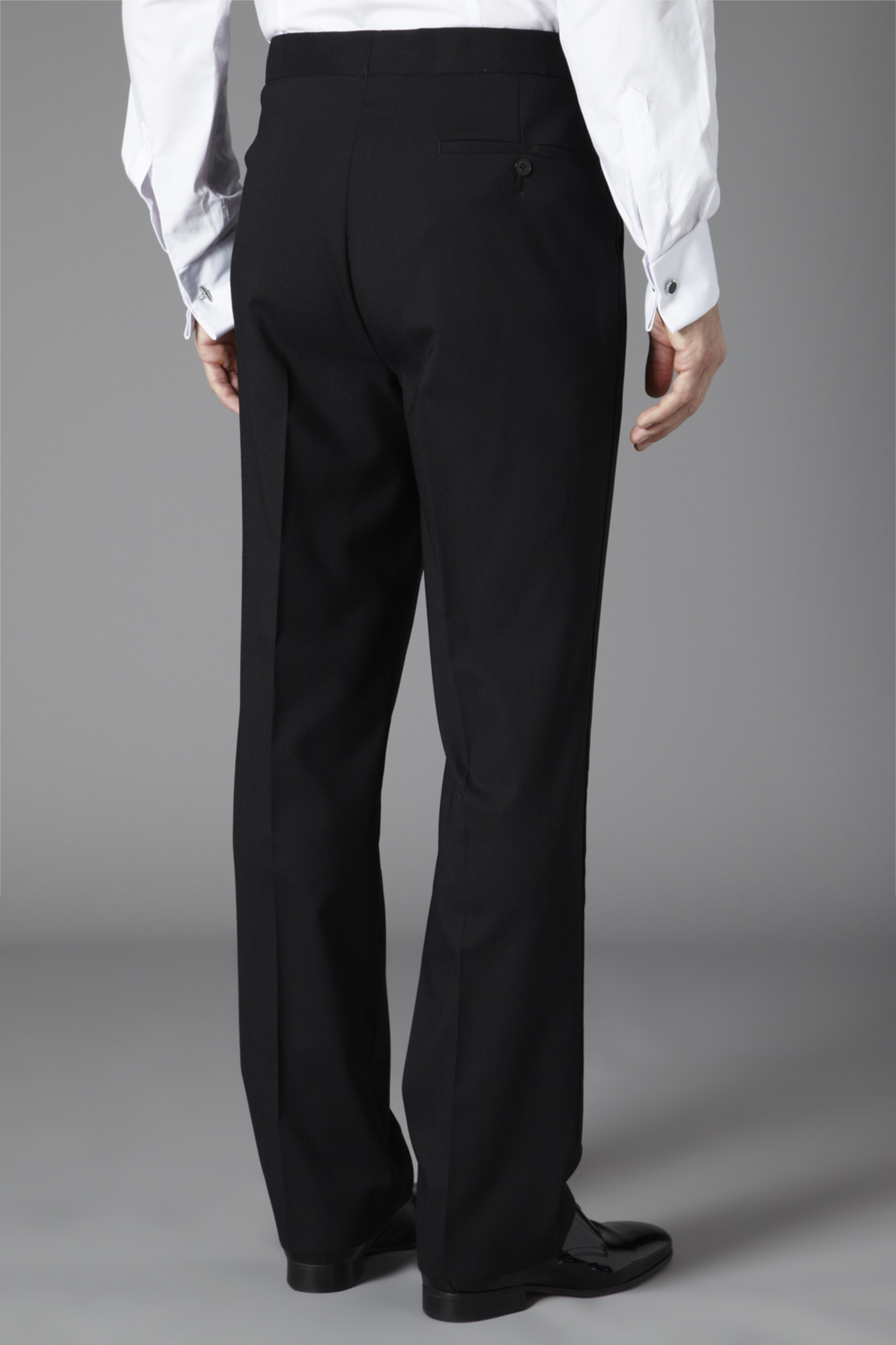 Moss Bros Regular Fit Single Pleat Eveningwear Trouser Black | Buy ...