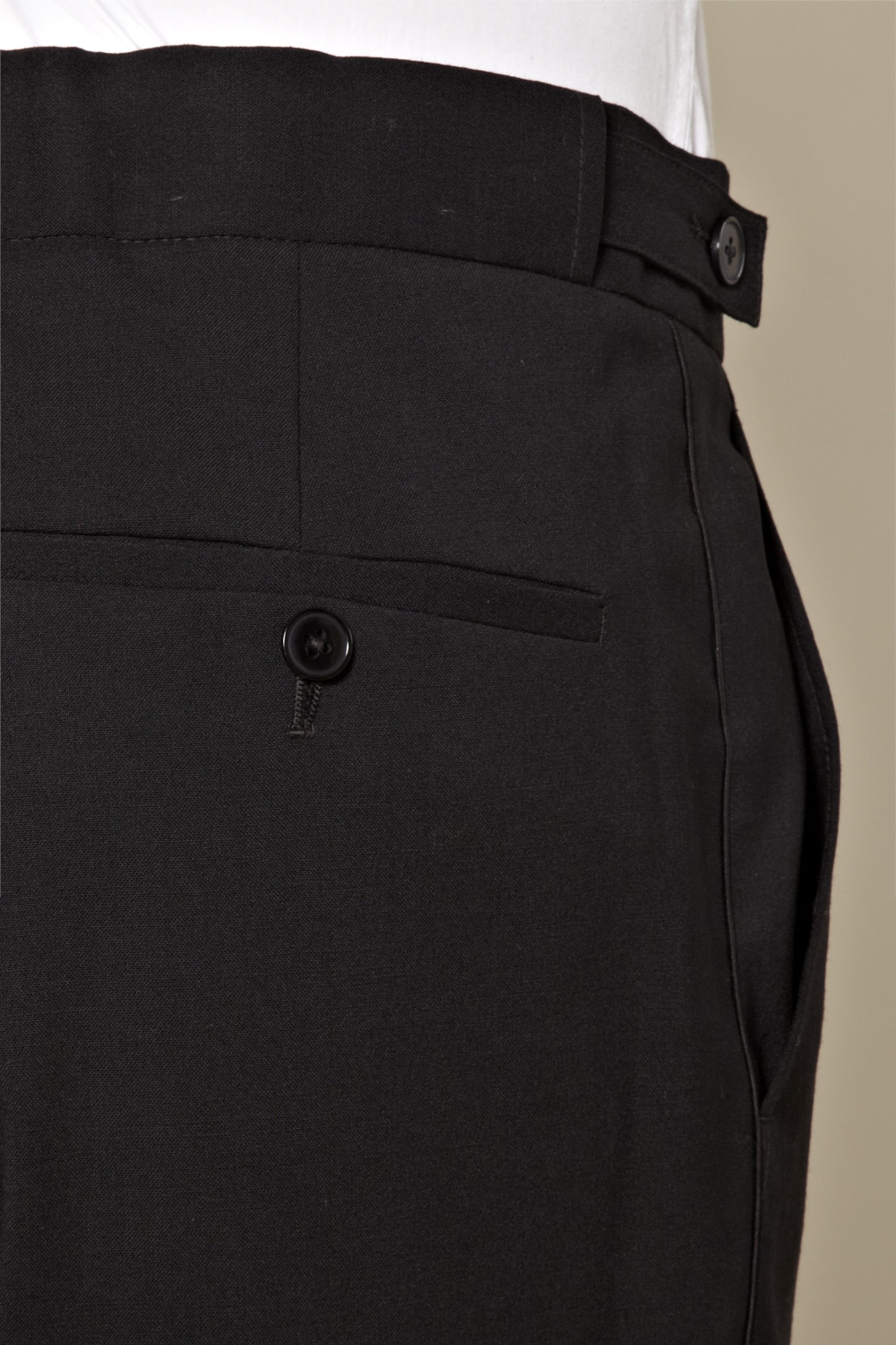 Moss Bros Regular Fit Flat Front Dinner Suit Trouser Black