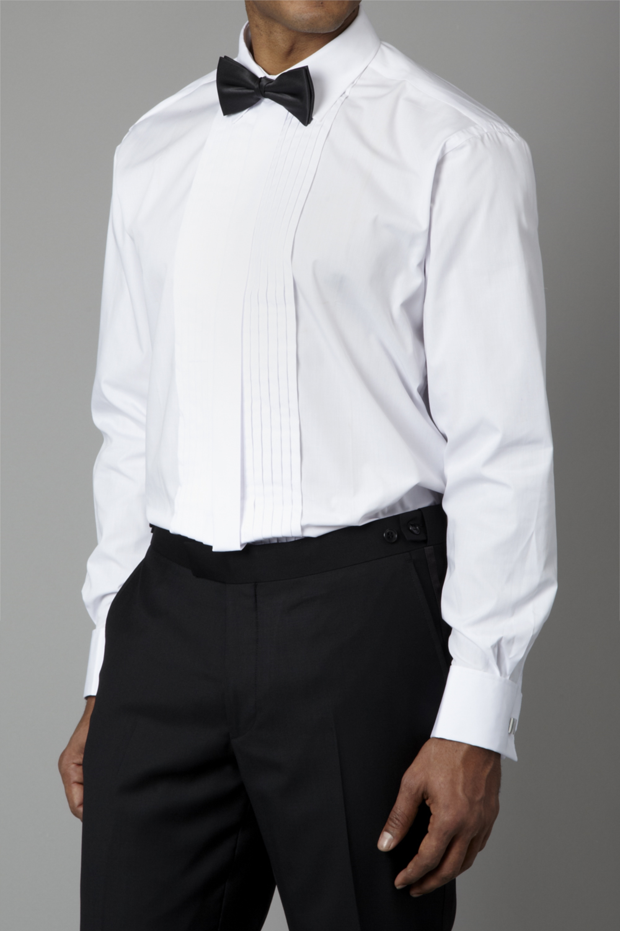 Moss Bros Regular Fit Dress Shirt in white with 6 pleats and a normal ...