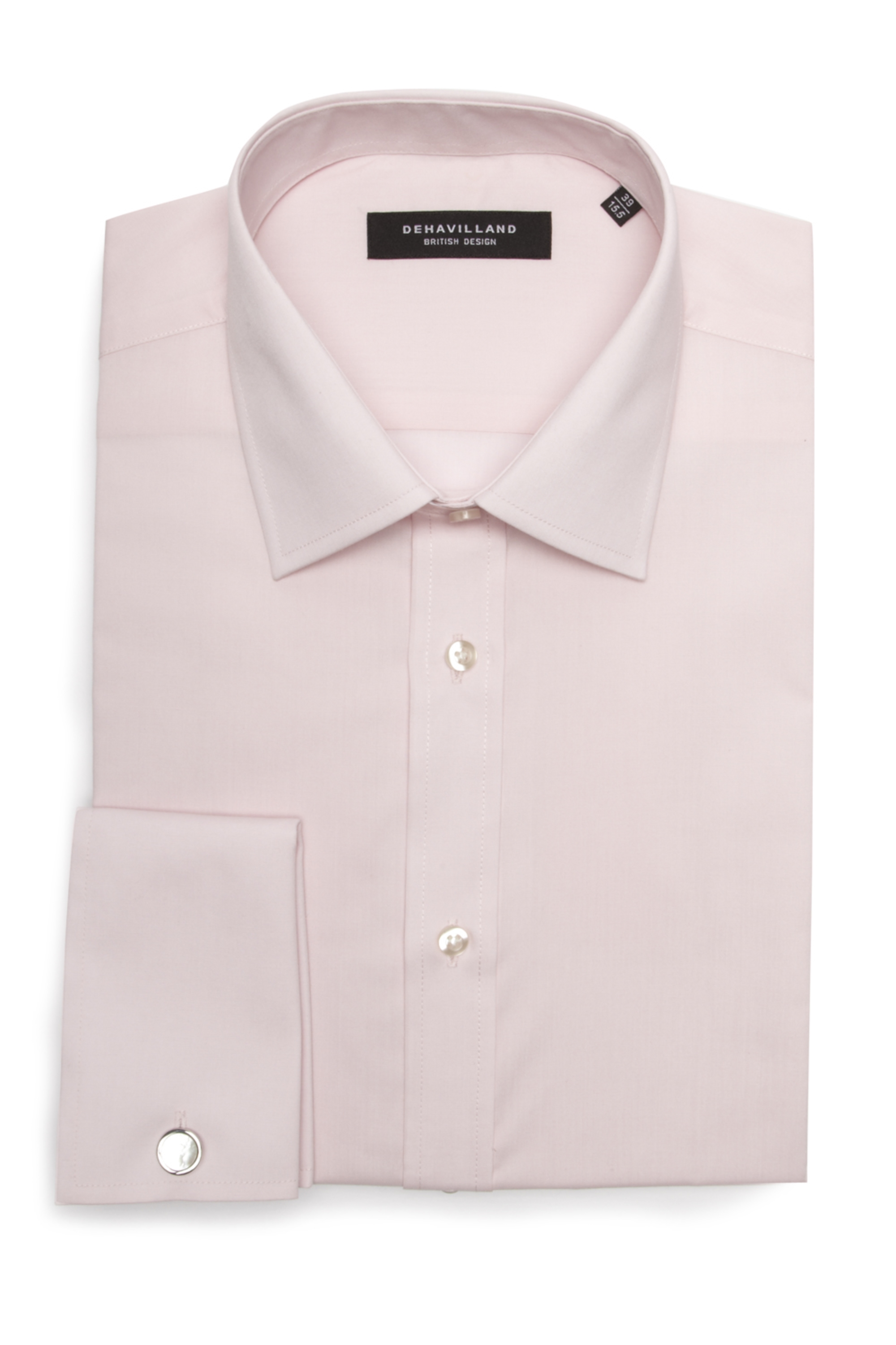 Dehavilland Regular Fit Easy Care Plain Double Cuff Formal Shirt Pink ...