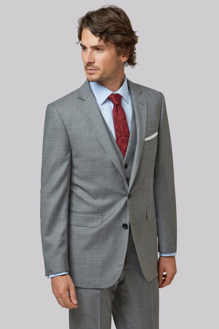 Lanificio F.lli Cerruti Dal 1881 Cloth Tailored Fit Silver Sharkskin Jacket