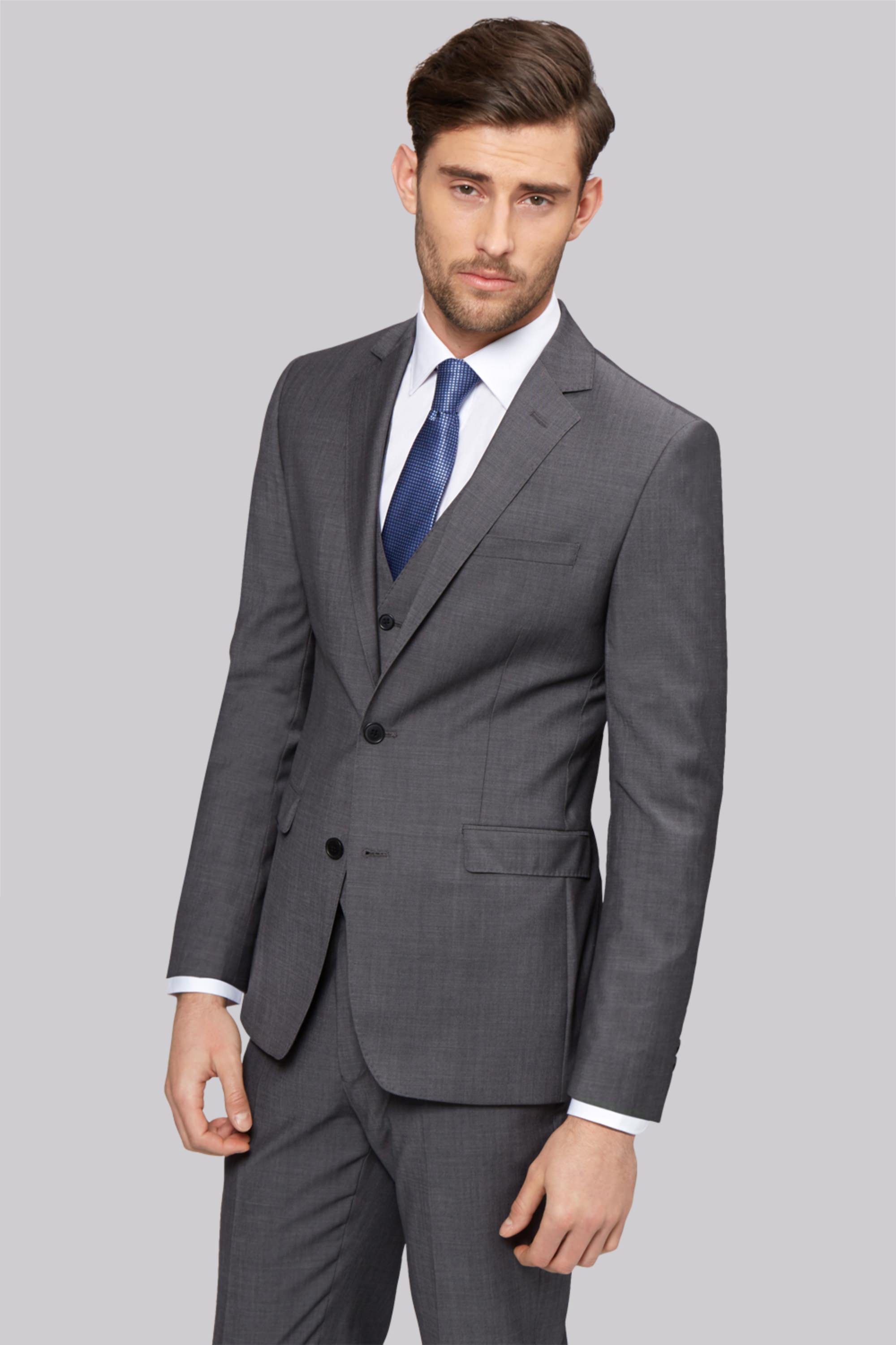 Moss 1851 Tailored Fit Grey Tonic Jacket | Buy Online at Moss