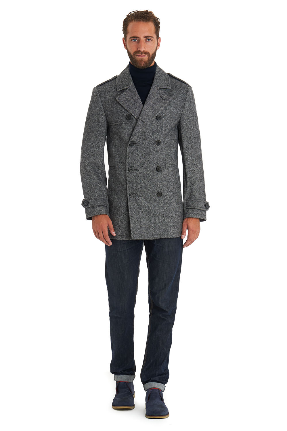 Moss 1851 Tailored Fit Grey Double Breasted Jacket | Buy Online at Moss