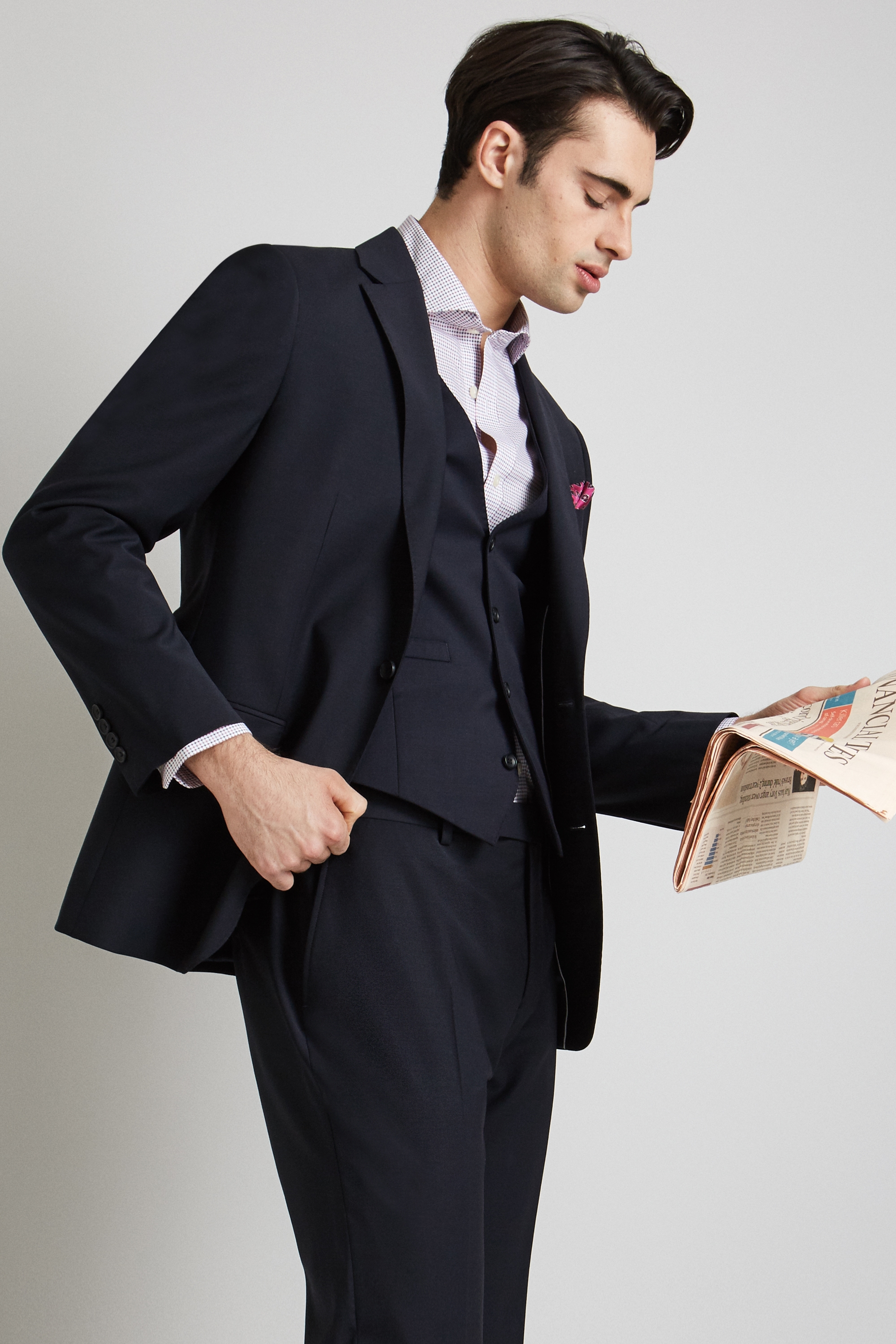 Moss 1851 Performance Tailored Fit Navy Stretch Jacket