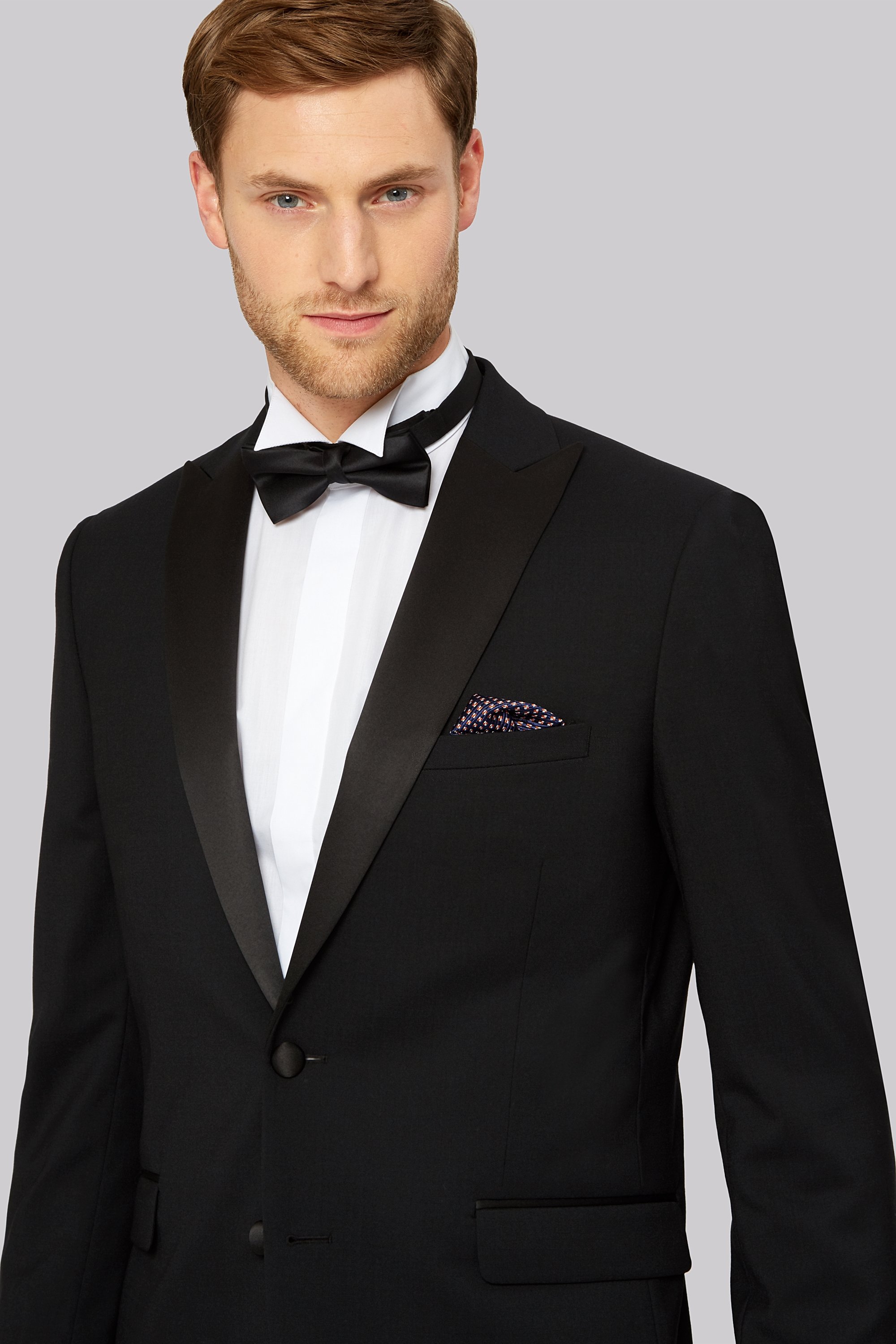 Moss Esq. Regular Fit Black Peak Lapel Tuxedo Jacket