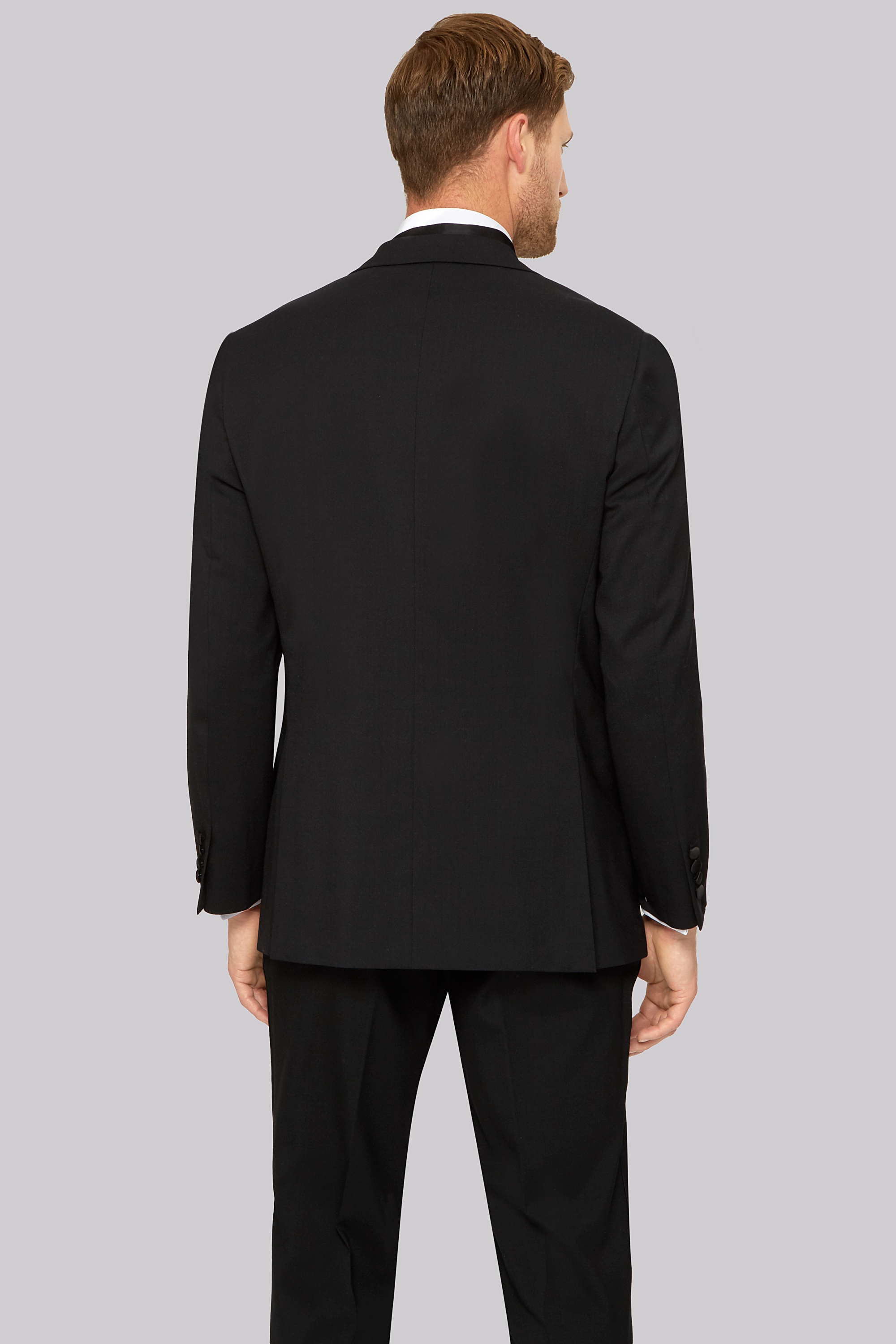 Moss Esq. Regular Fit Black Peak Lapel Tuxedo Jacket