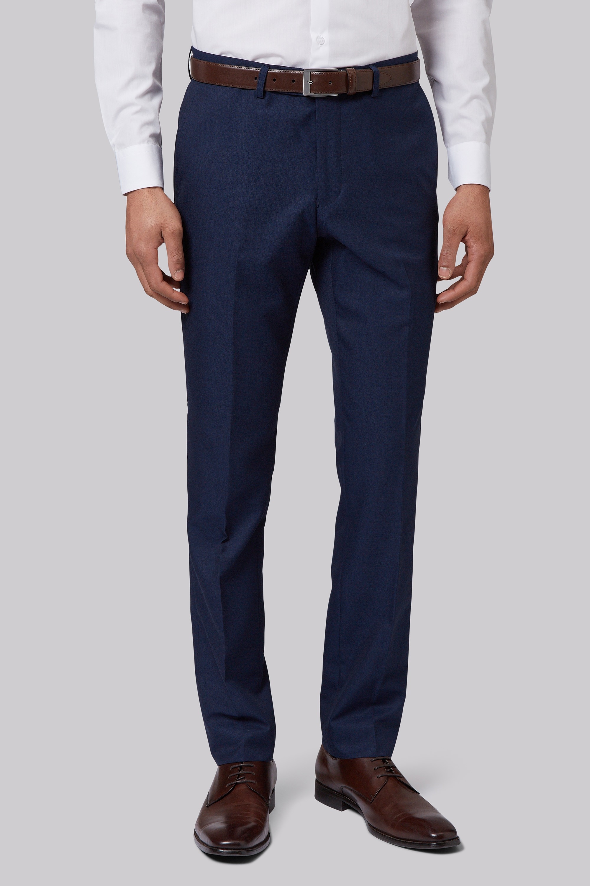 Moss London Skinny Fit Blue Sharkskin Trousers