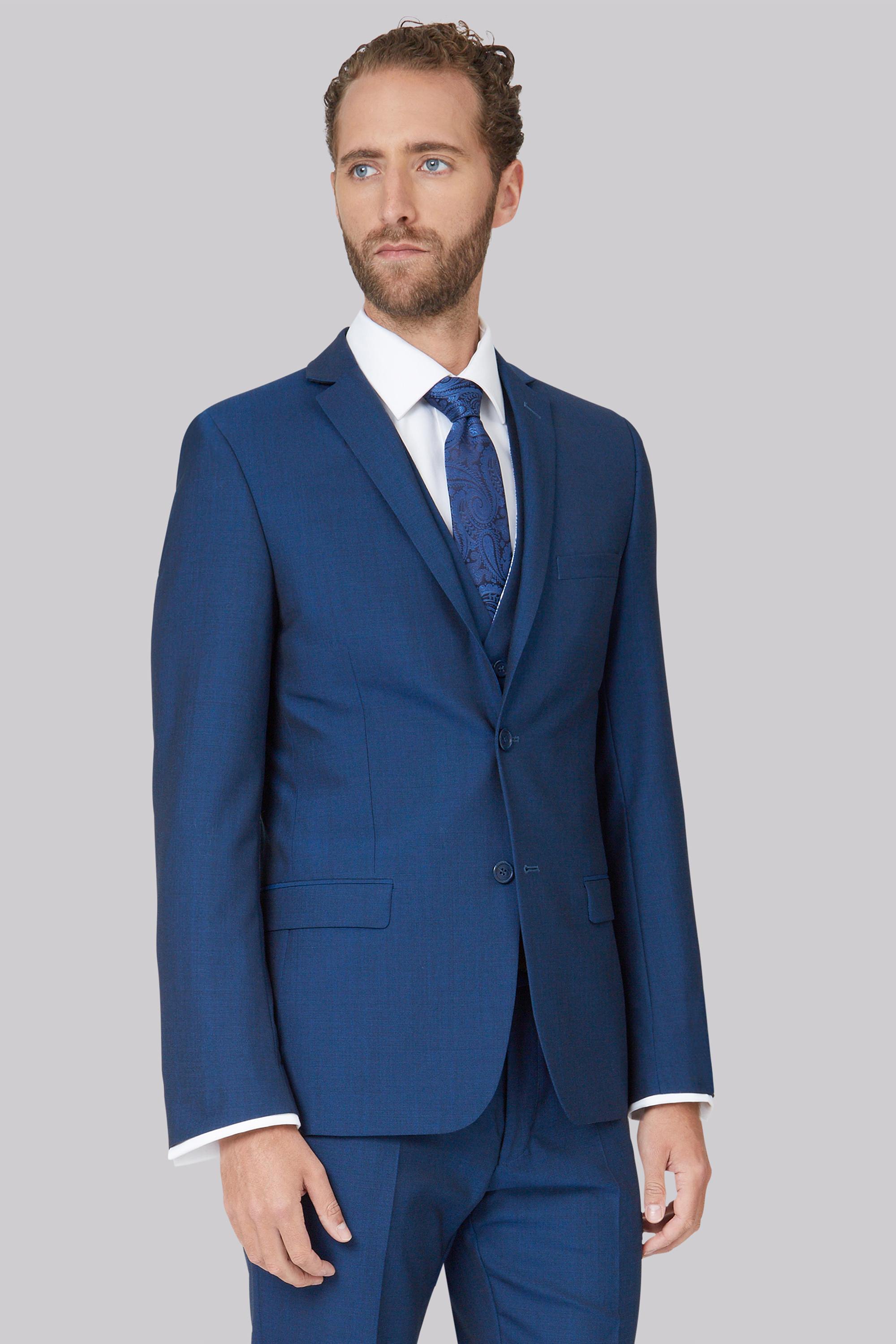 Ted Baker Tailored Fit Teal Mohair Look Jacket | Buy Online at Moss