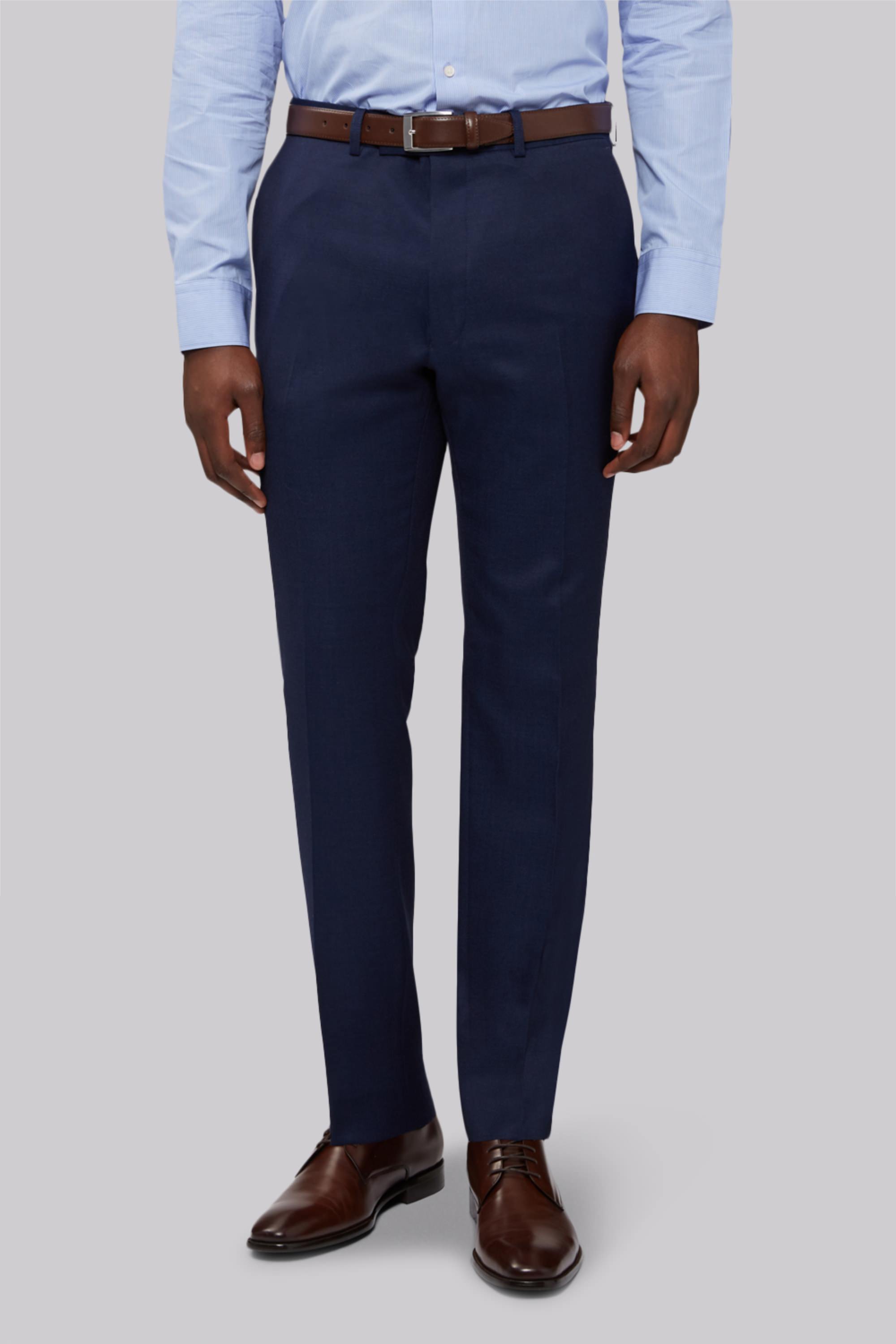 French Connection Slim Fit Bright Blue Milled Trouser