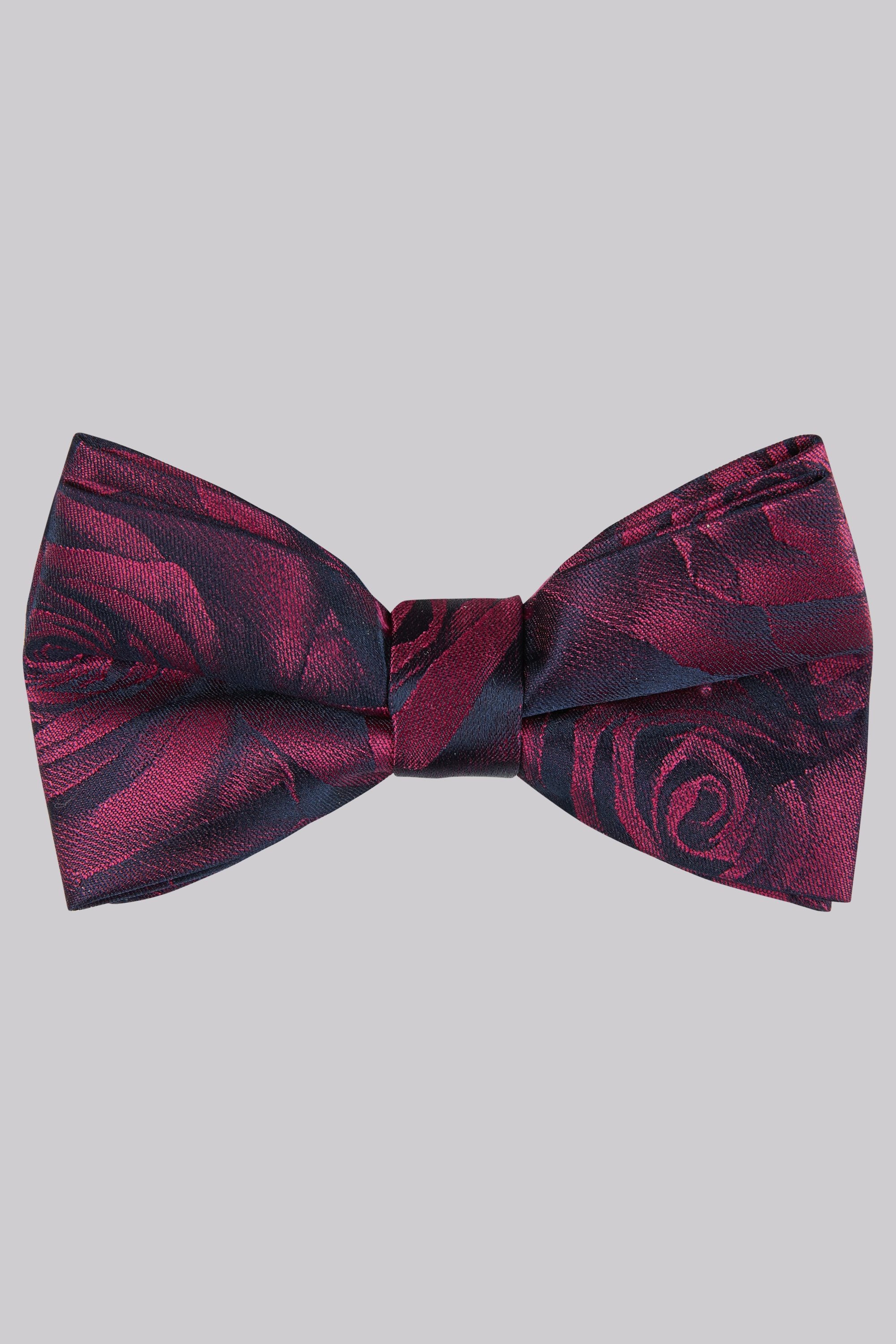Moss London Fuschia Rose Bow Tie 