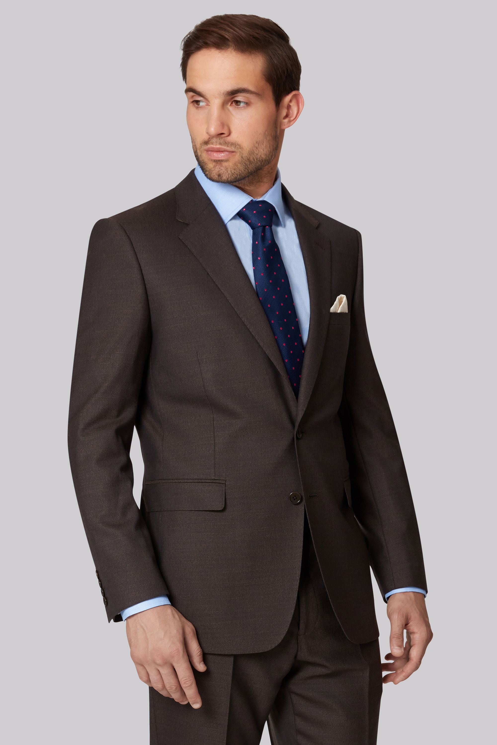 Ermenegildo Zegna Cloth Regular Fit Brown Sharkskin Jacket | Buy Online ...