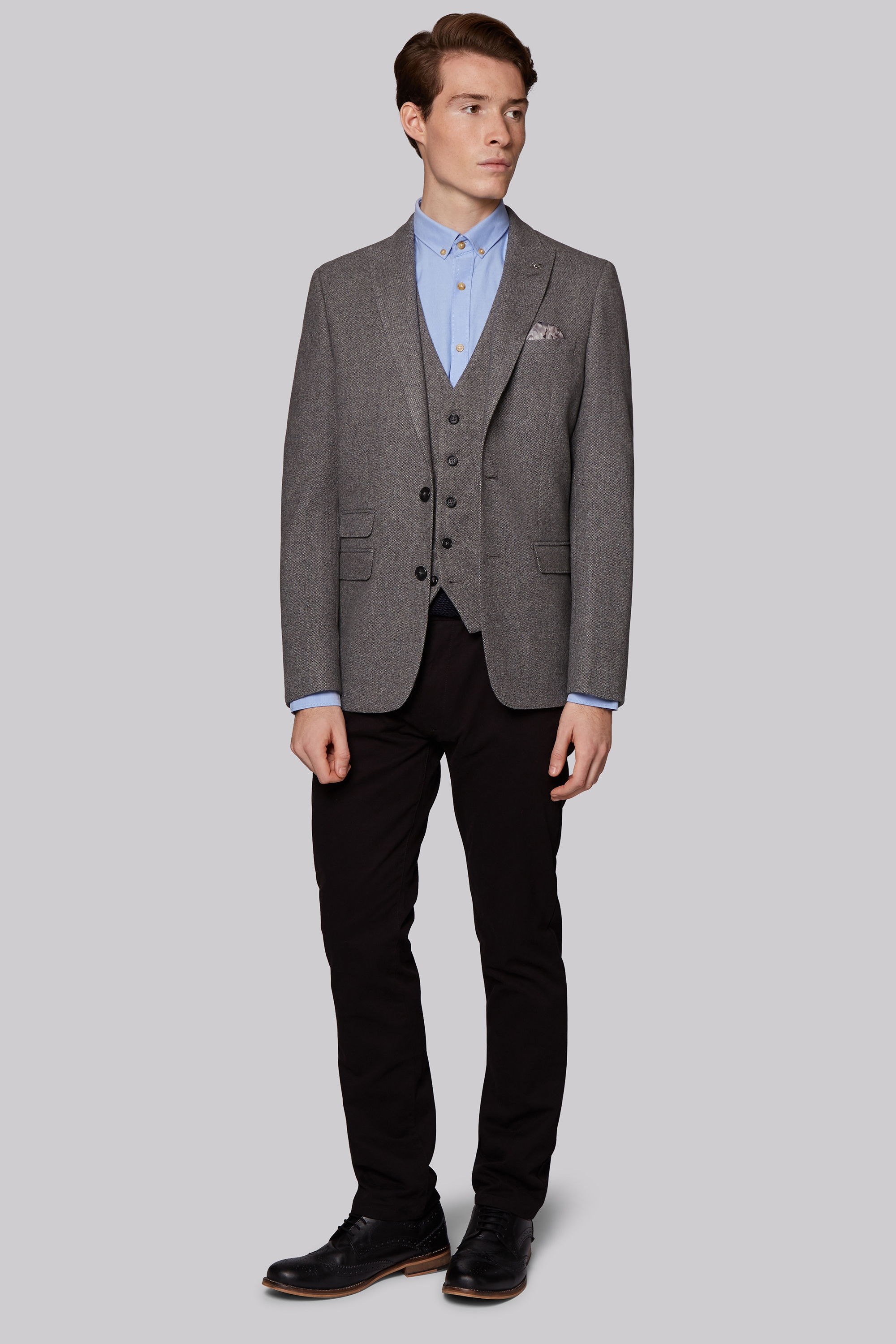 grey hopsack blazer