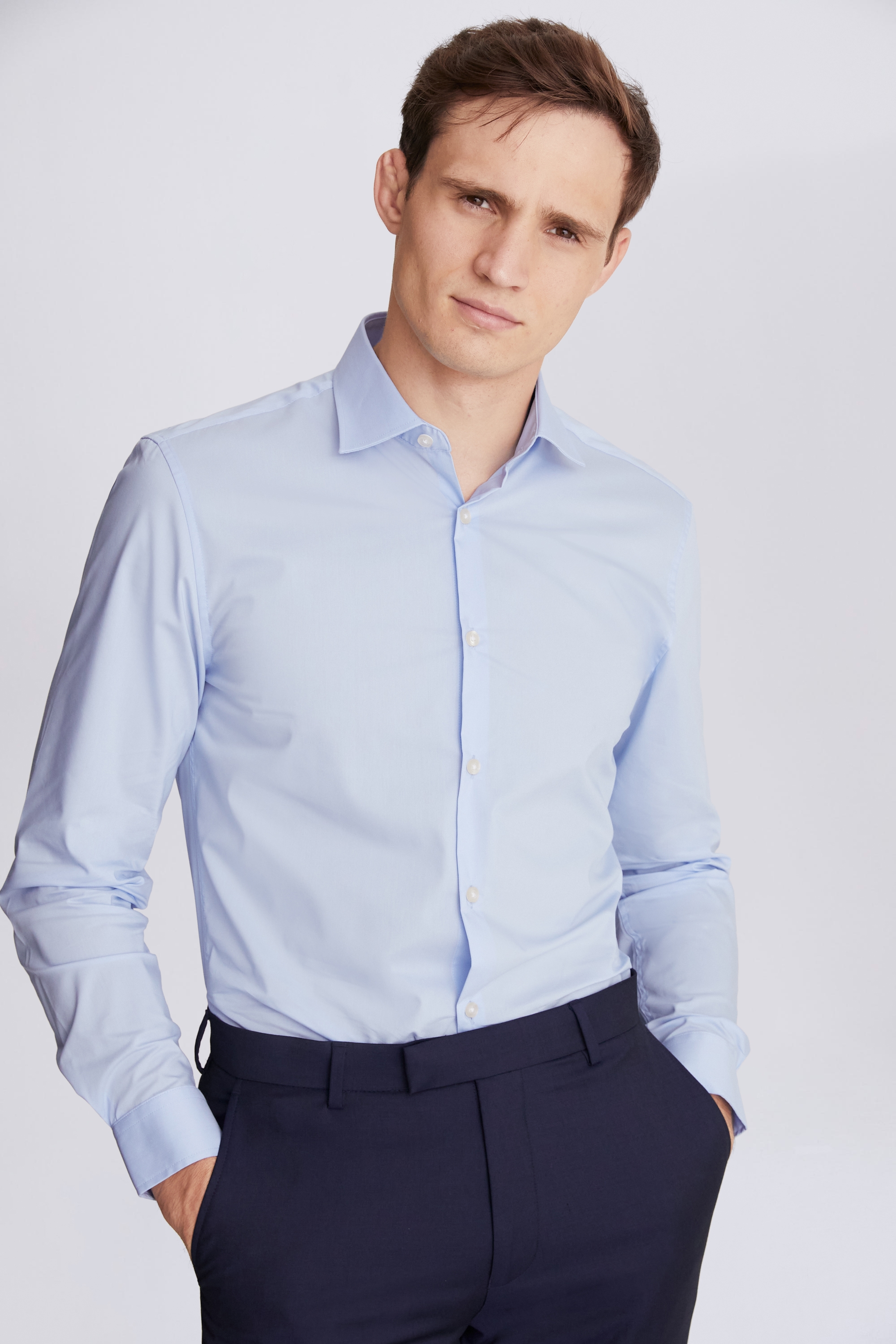 Slim Fit Sky Stretch Shirt | Buy Online at Moss