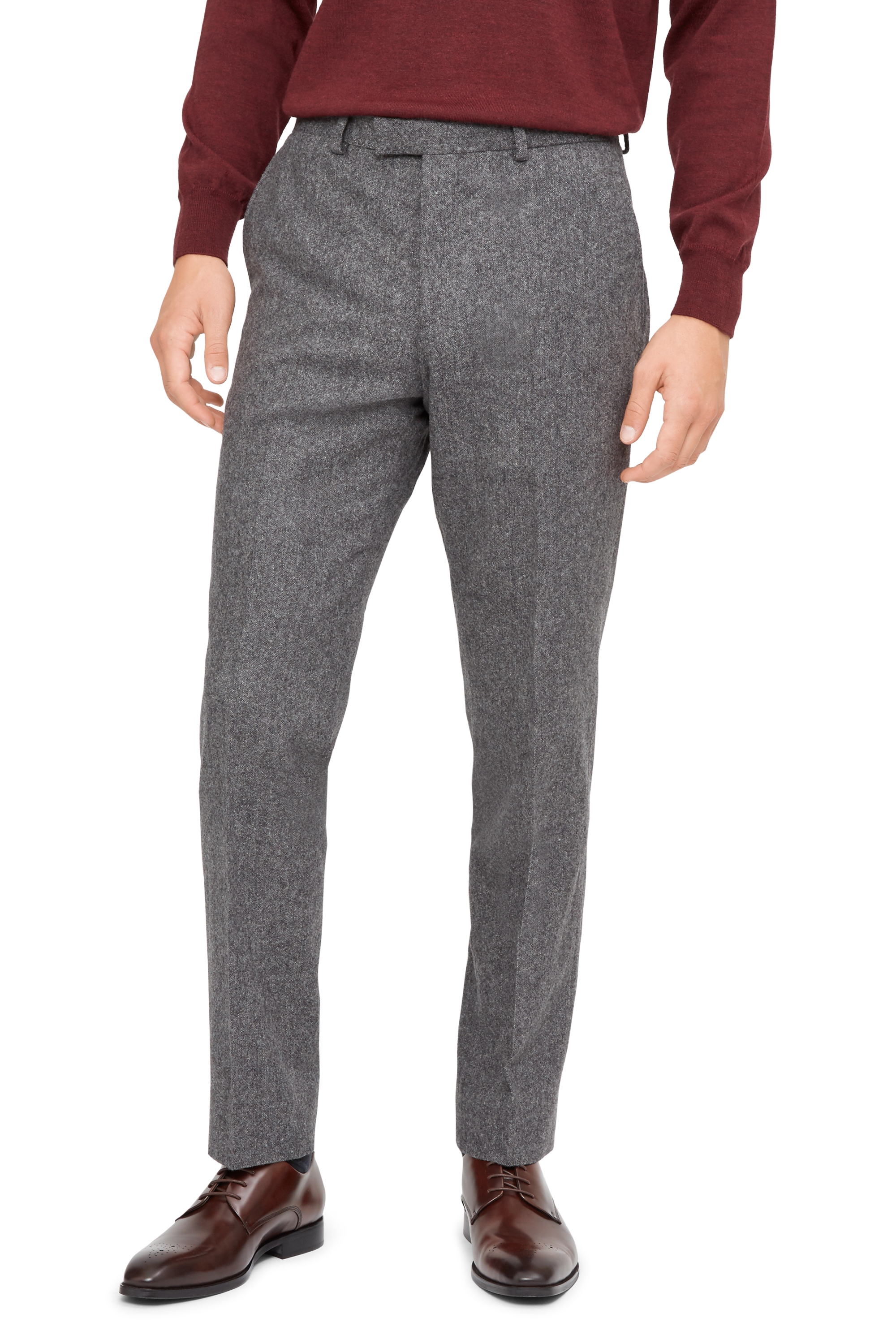 Hardy Amies Grey Textured Trousers