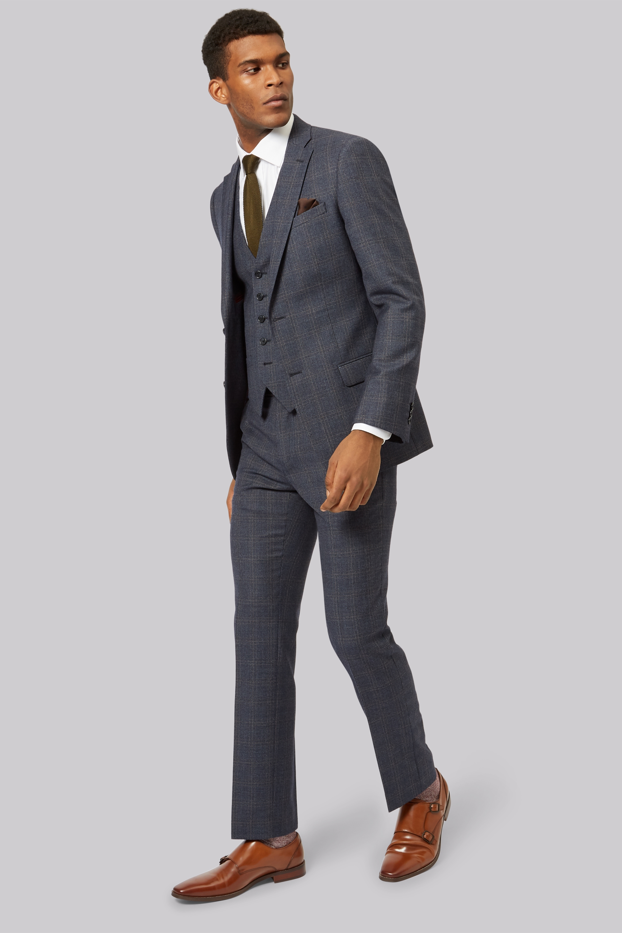 Ted Baker Tailored Fit Blue Check Jacket