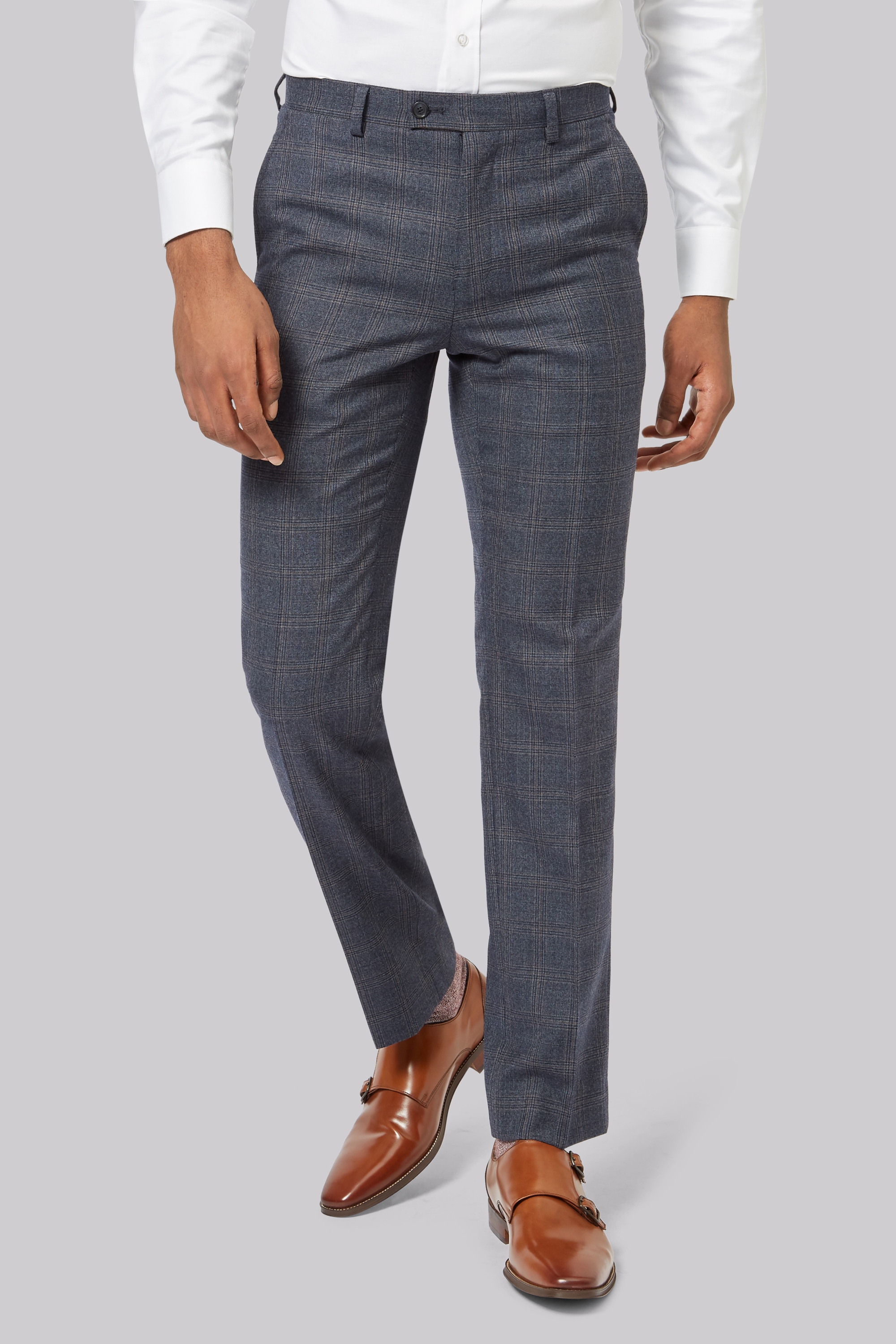 Ted Baker Tailored Fit Blue CheckTrousers