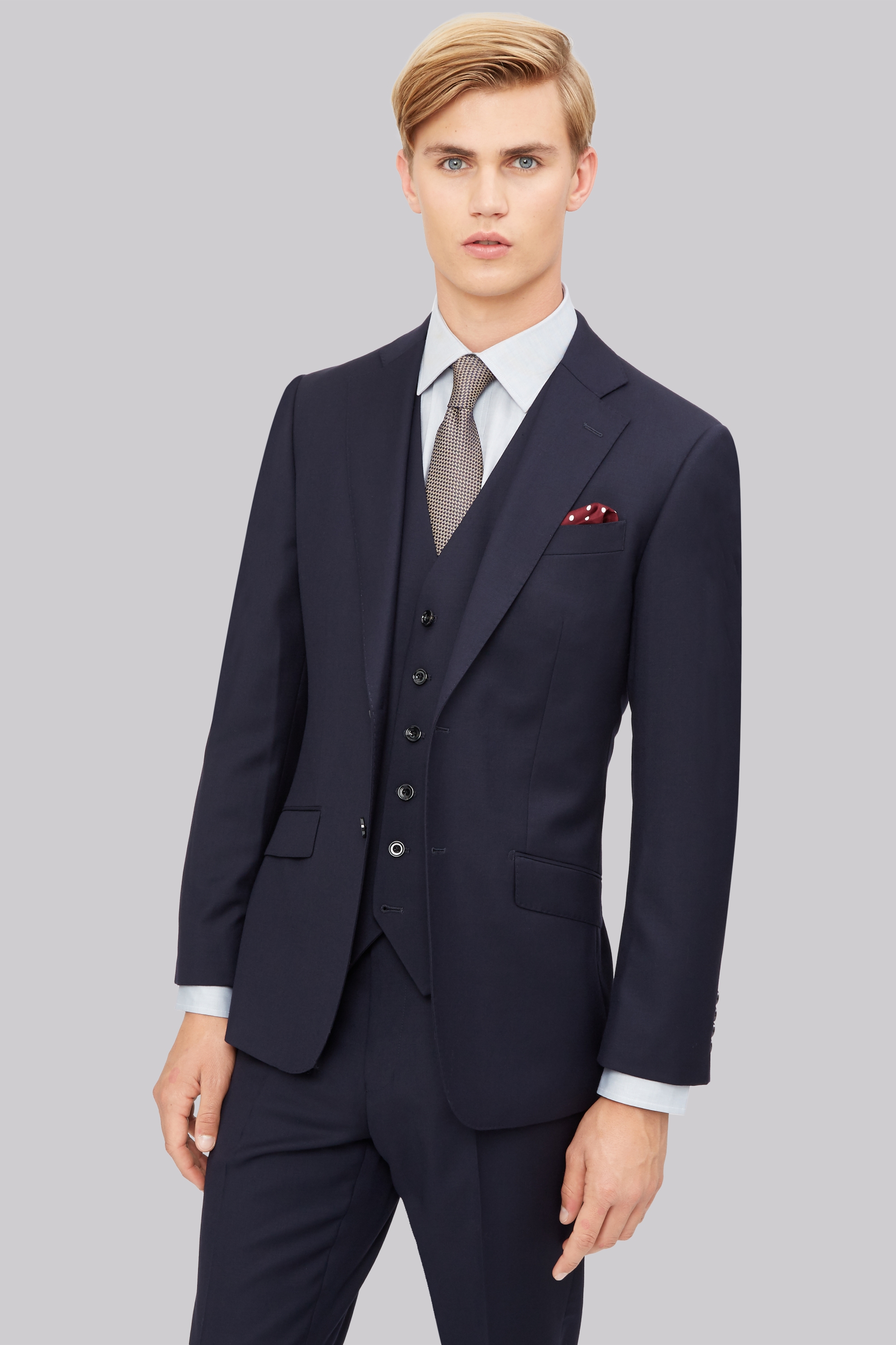 Hardy Amies Tailored Fit Navy Suit