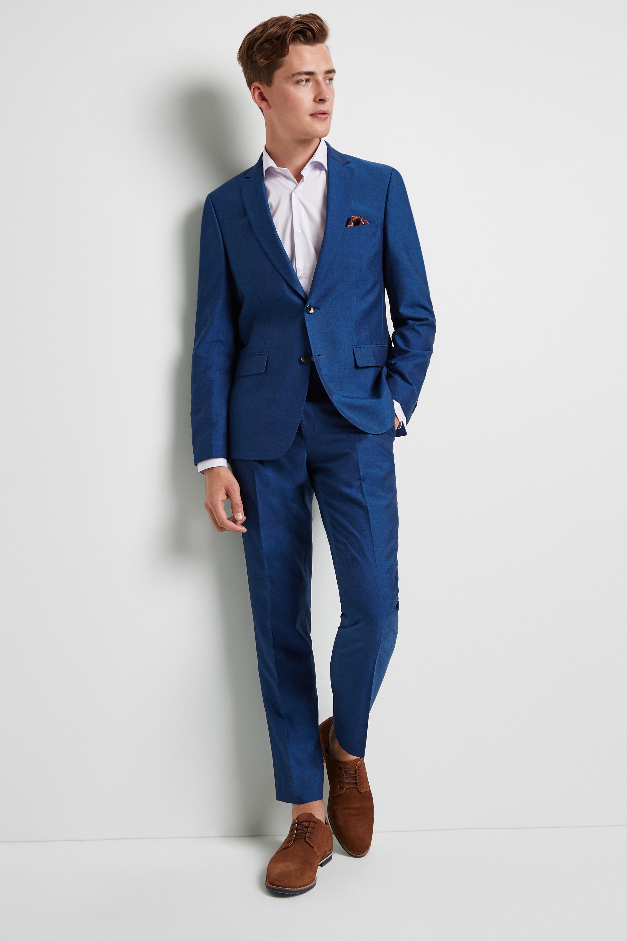 blue skinny suit