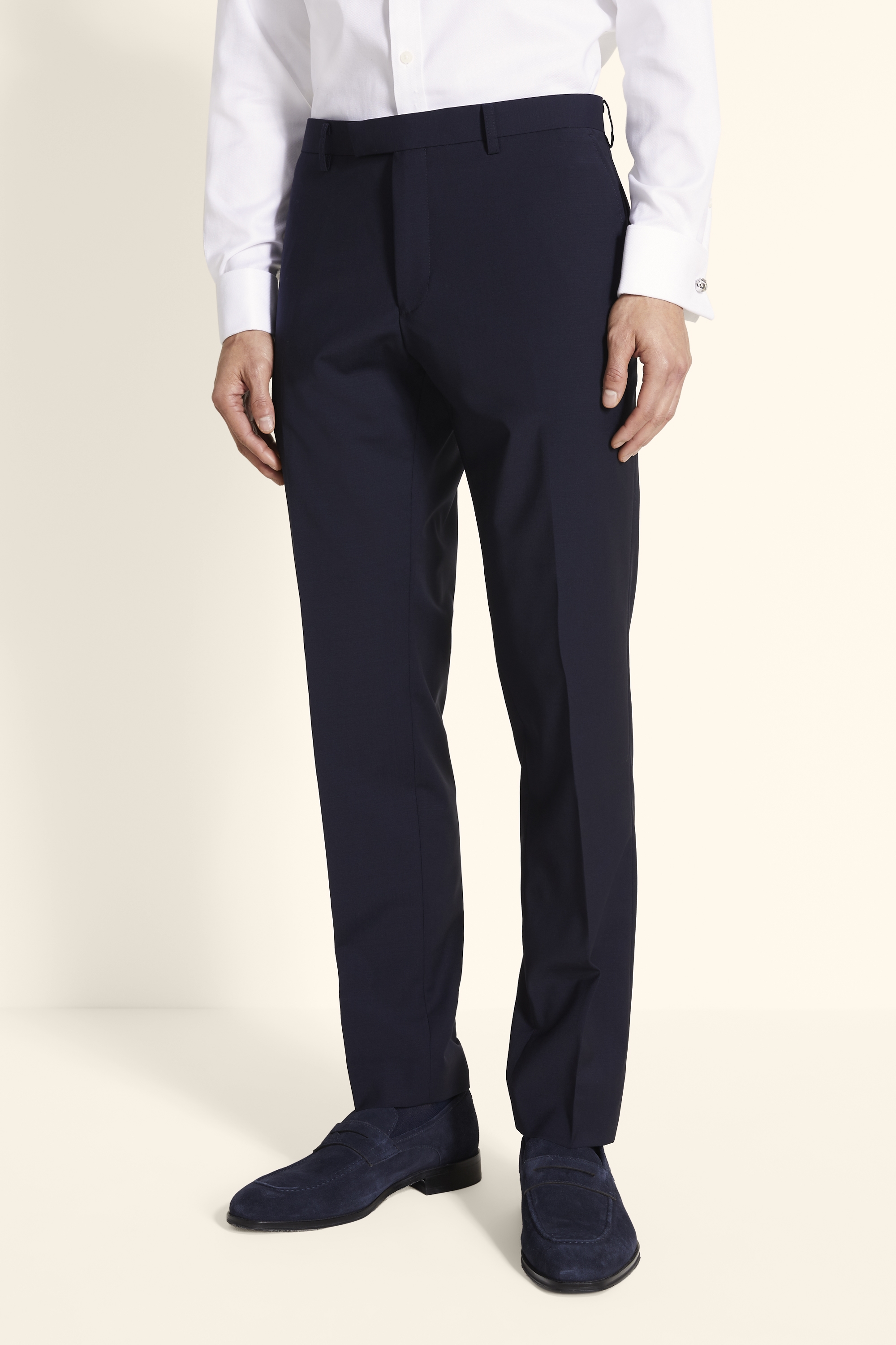 Tailored Fit Performance Navy Trousers Buy Online at Moss