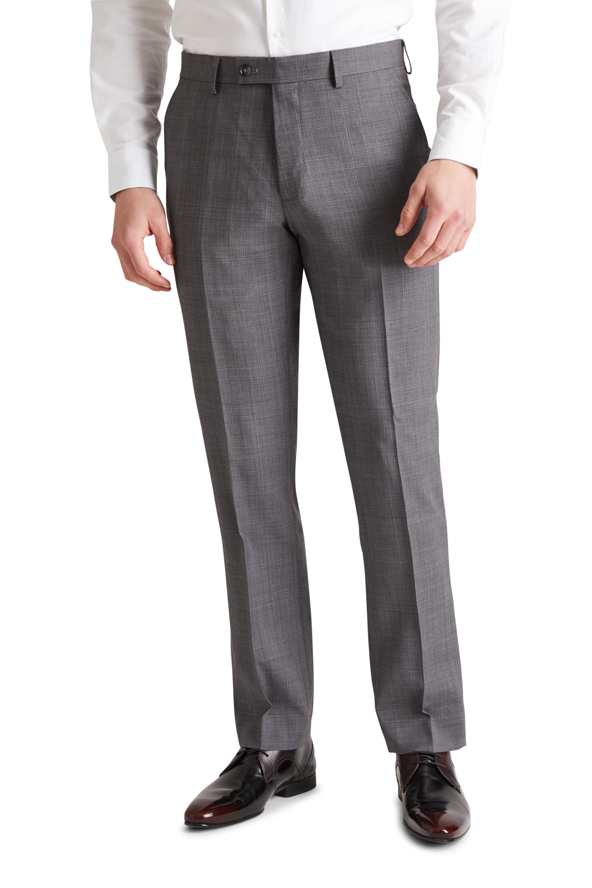 Ted Baker Tailored Fit Grey with Lilac Check Trousers