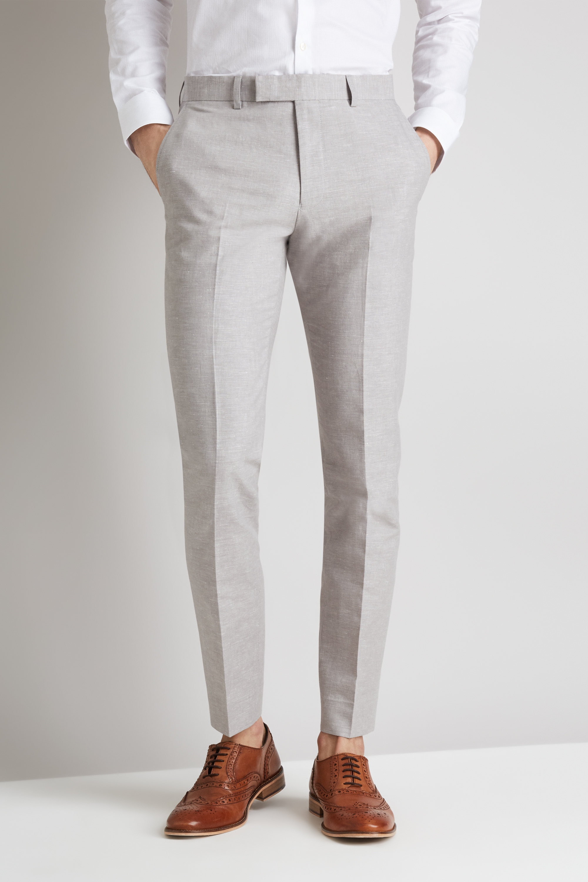 Light Grey Linen Cotton Linen Pants
