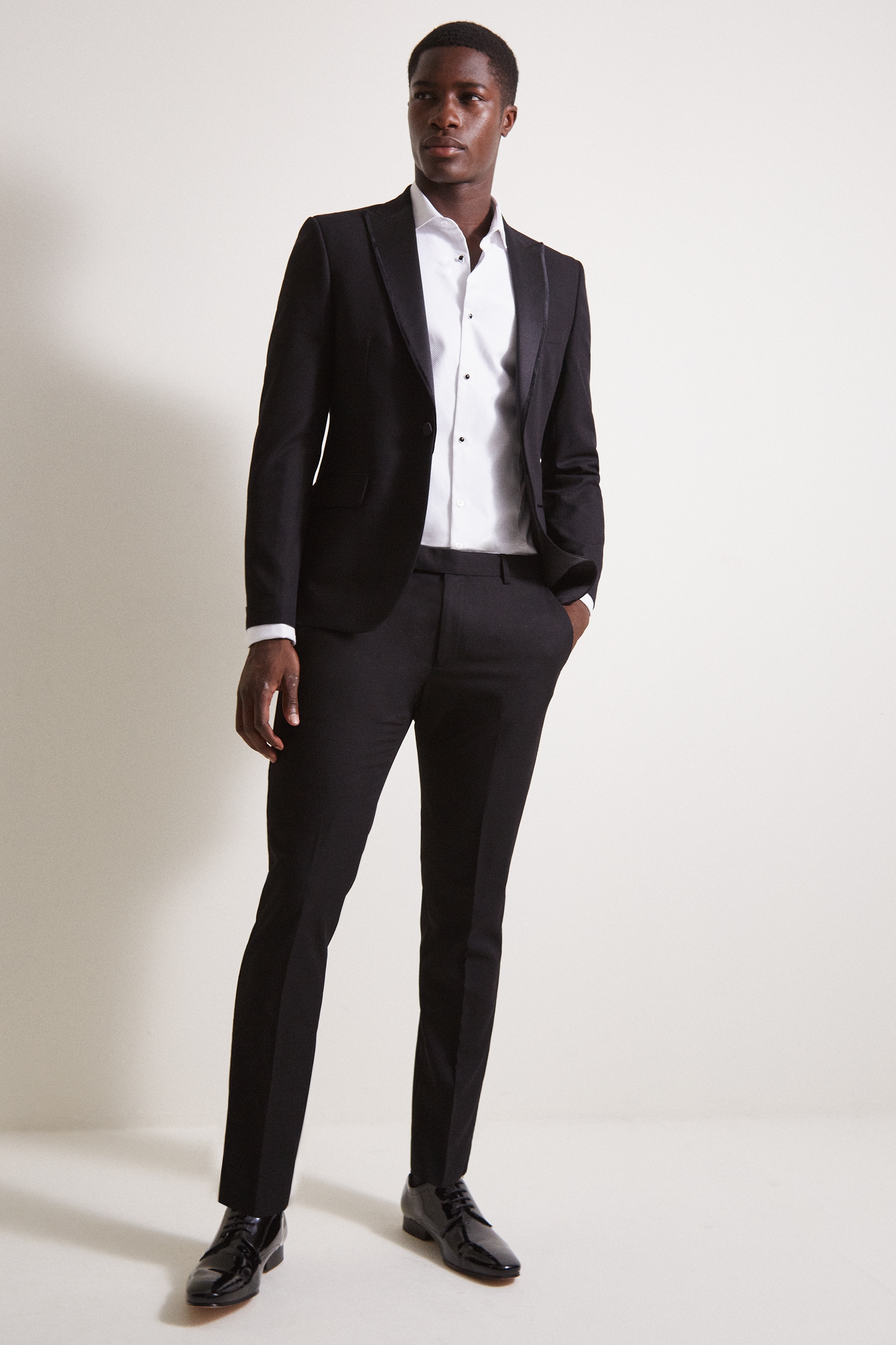 Black tux best sale slim fit