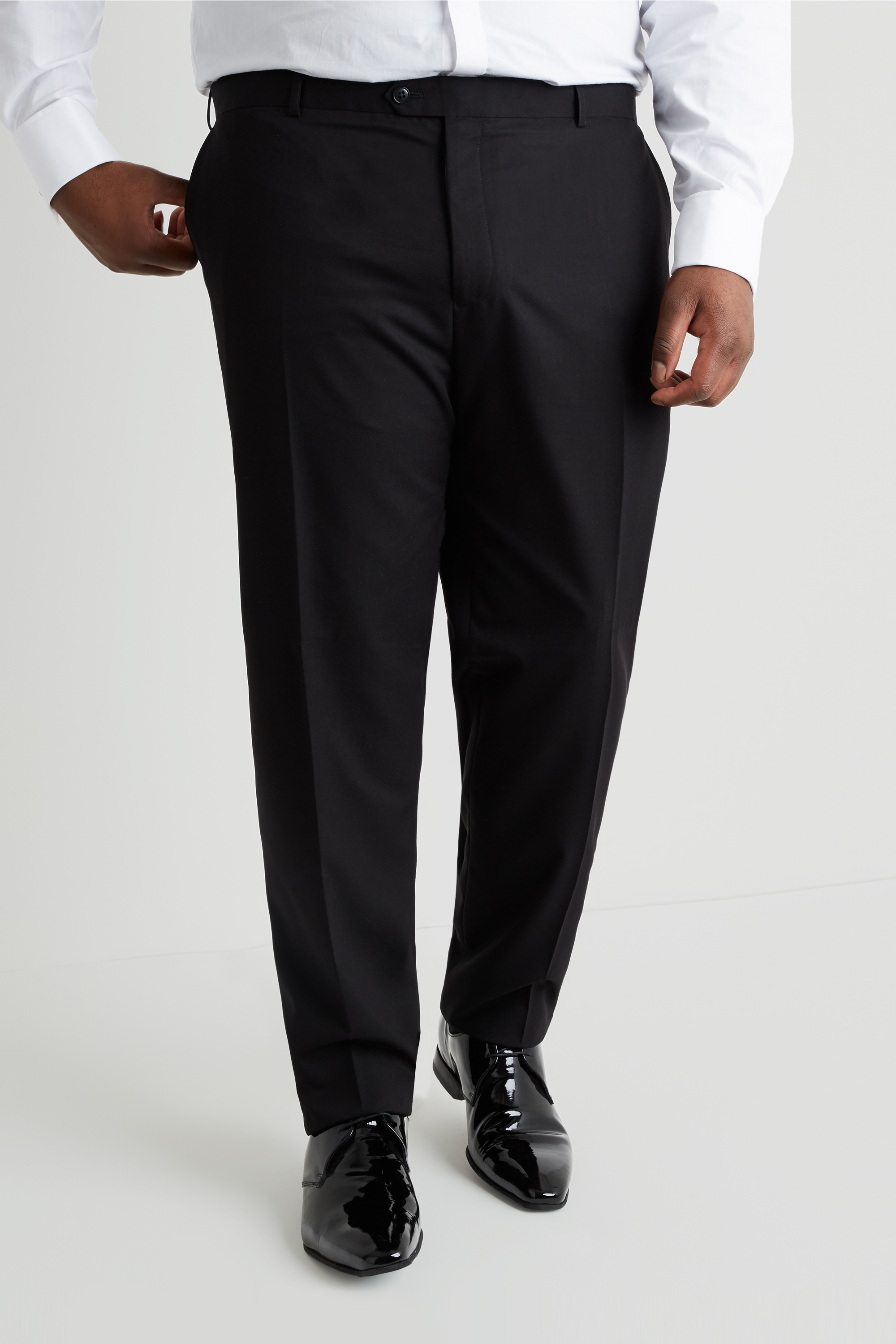 Regular Fit Black Tuxedo Trousers