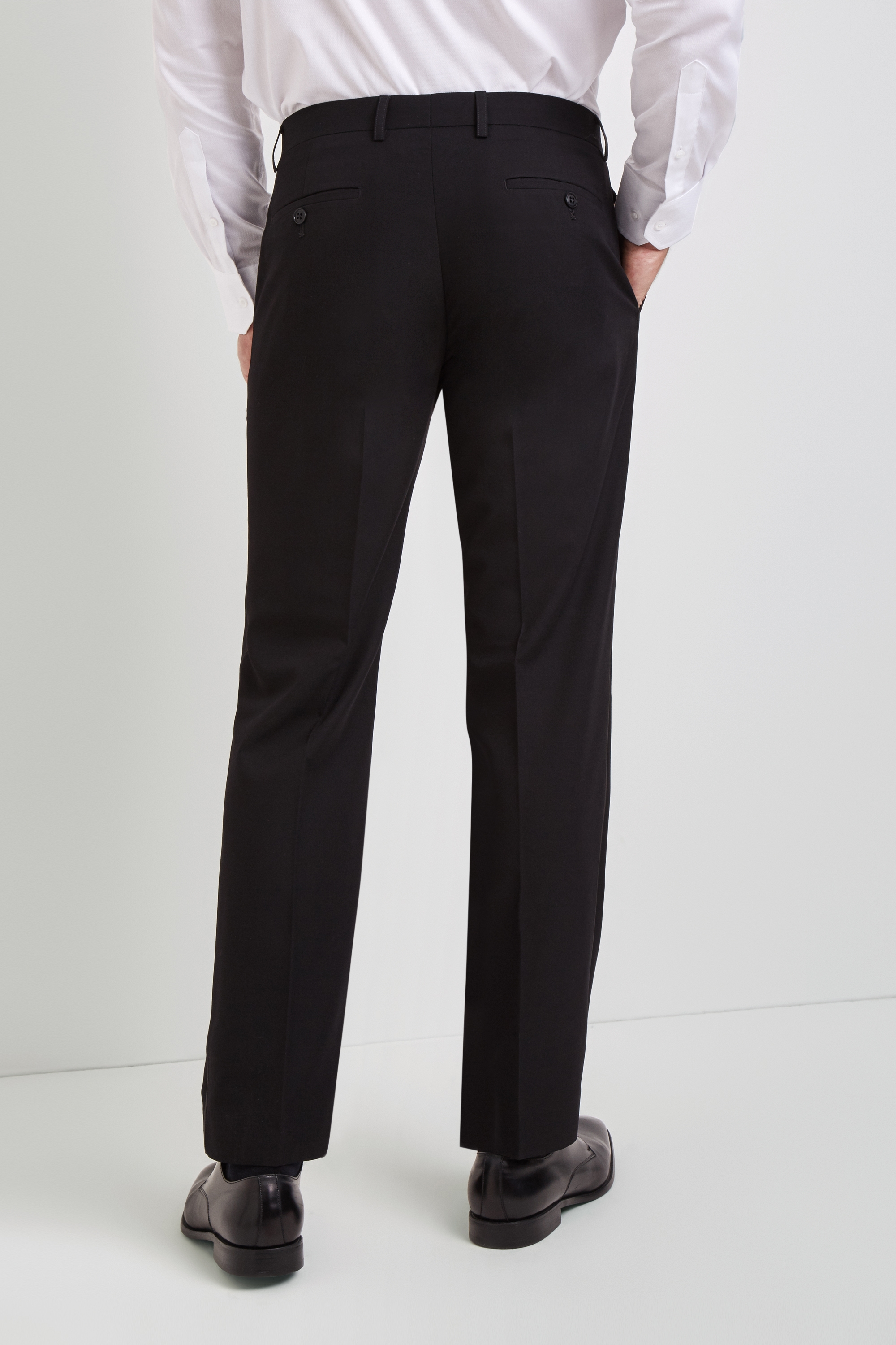Regular Fit Black Tuxedo Trousers | Buy Online at Moss