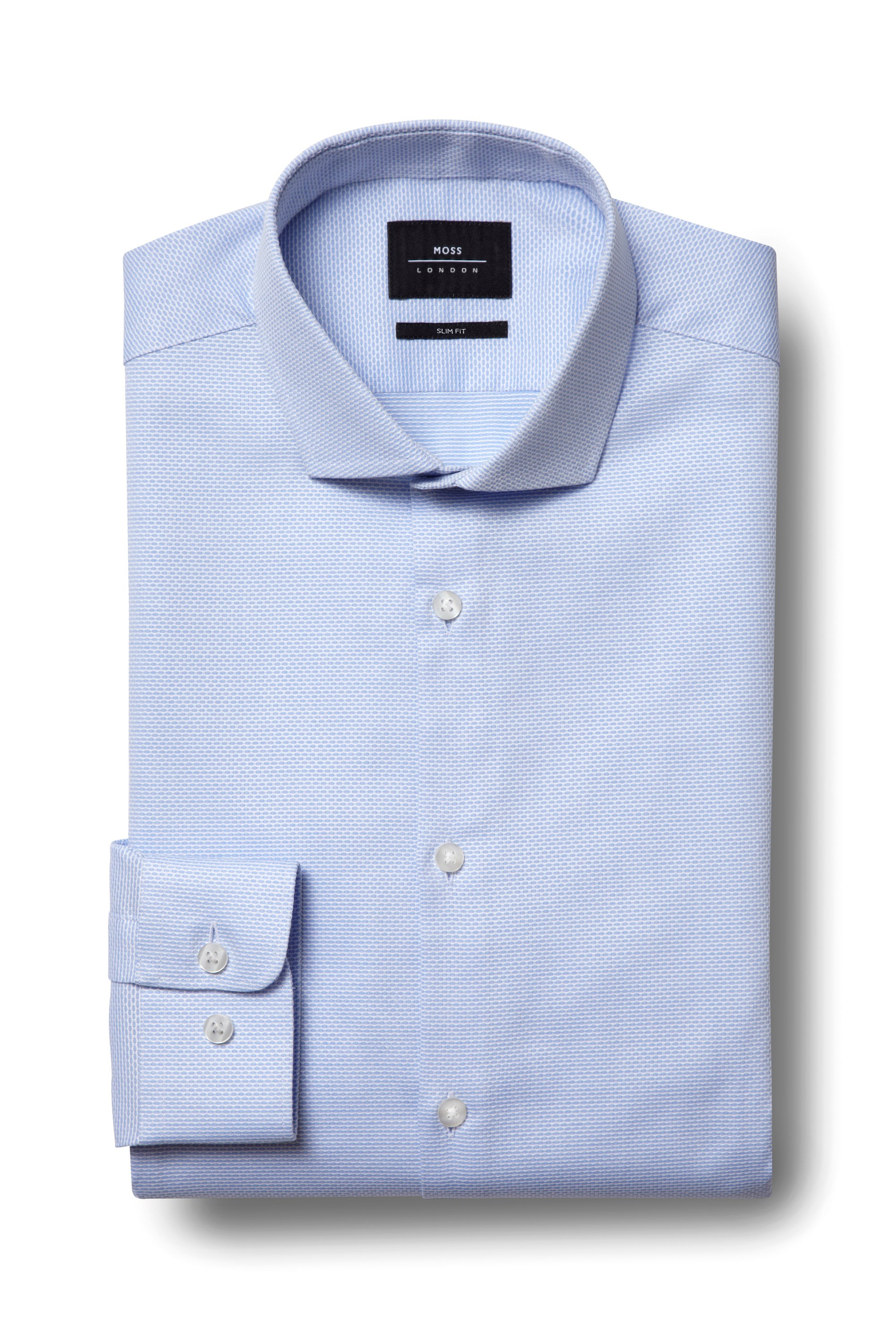 Slim Fit Sky Textured Stretch Shirt