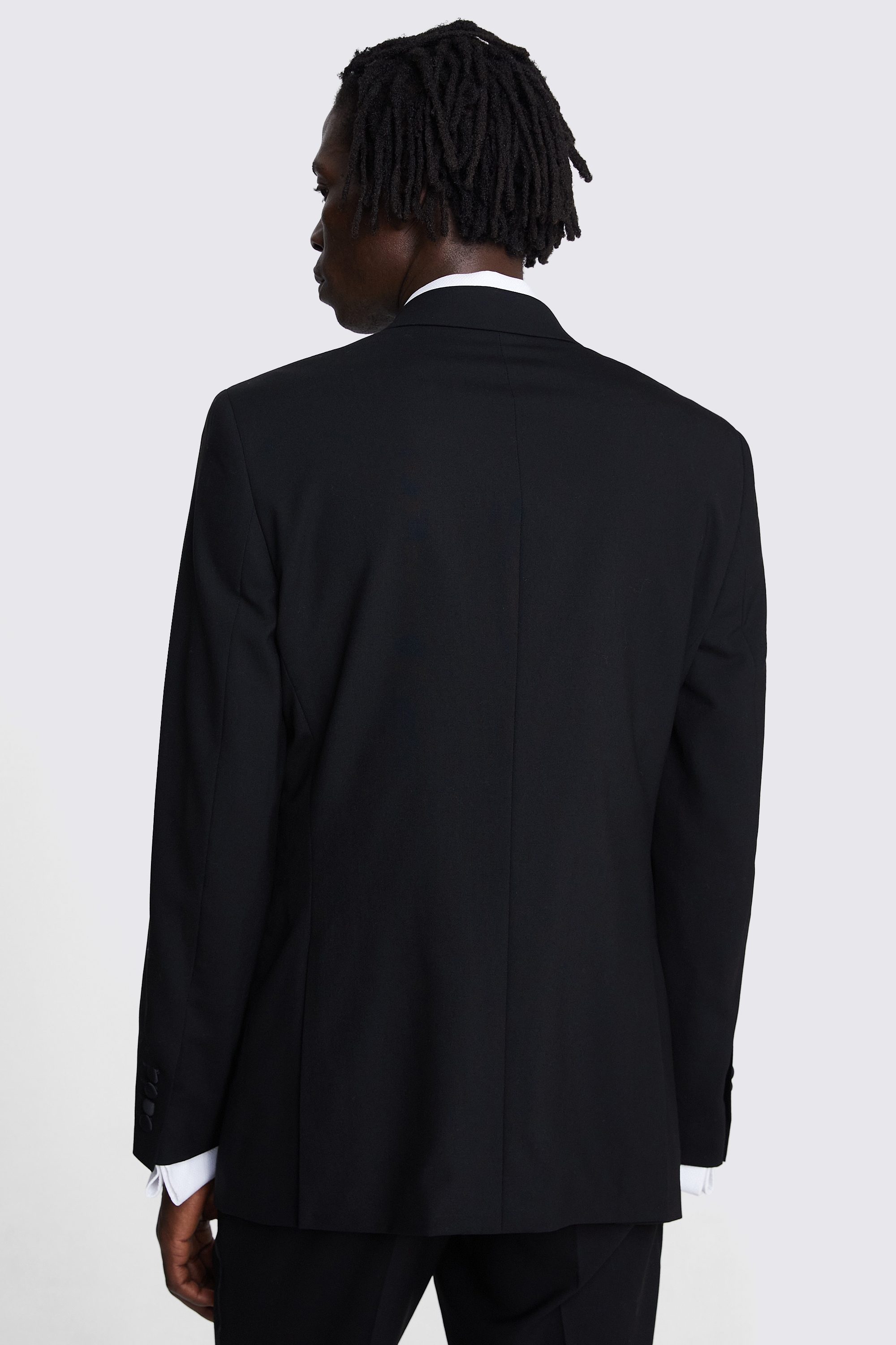 Tailored Fit Black Peak Lapel Wool Tuxedo Jacket | Buy Online at Moss