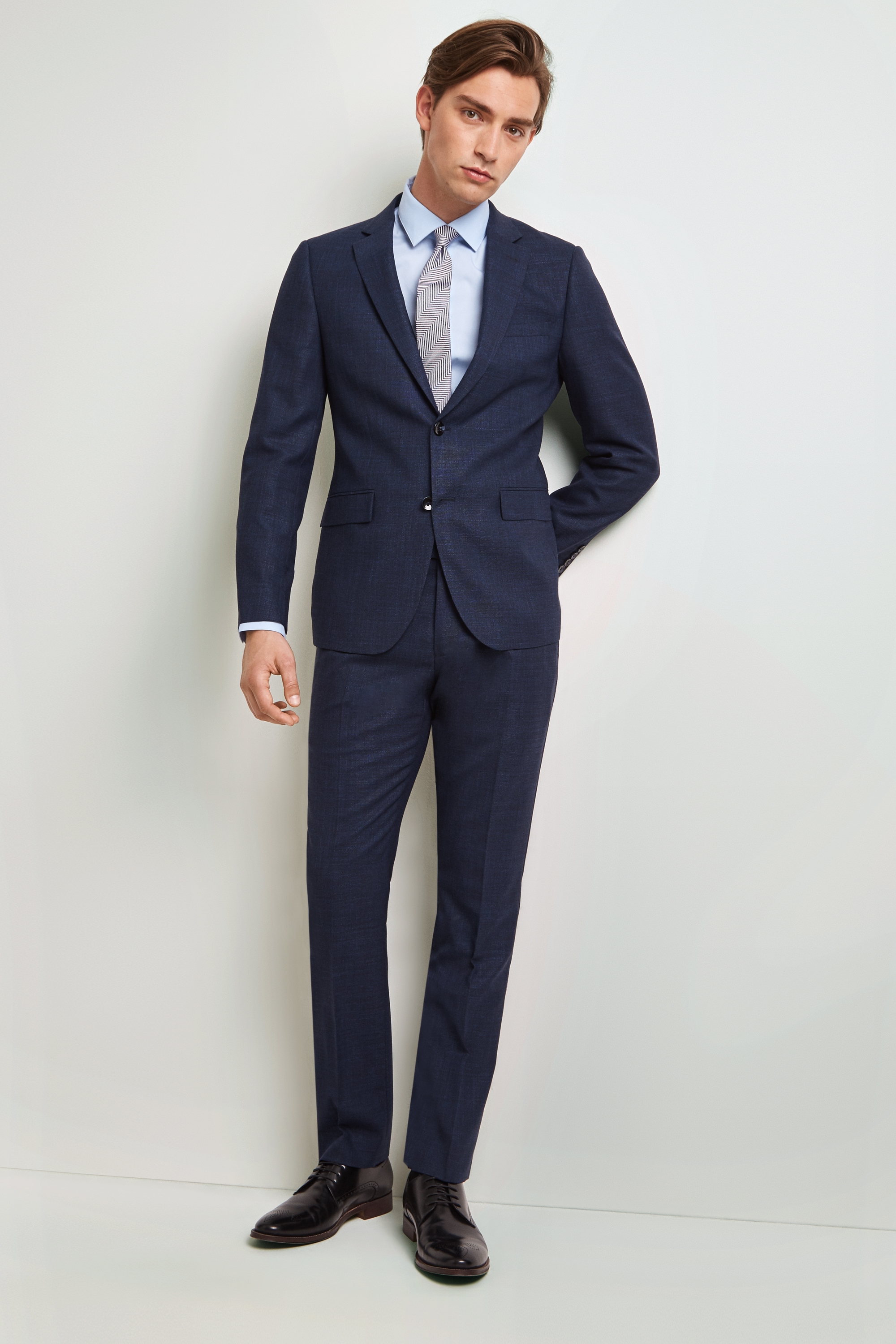 DKNY Slim Fit Teal Texture Suit