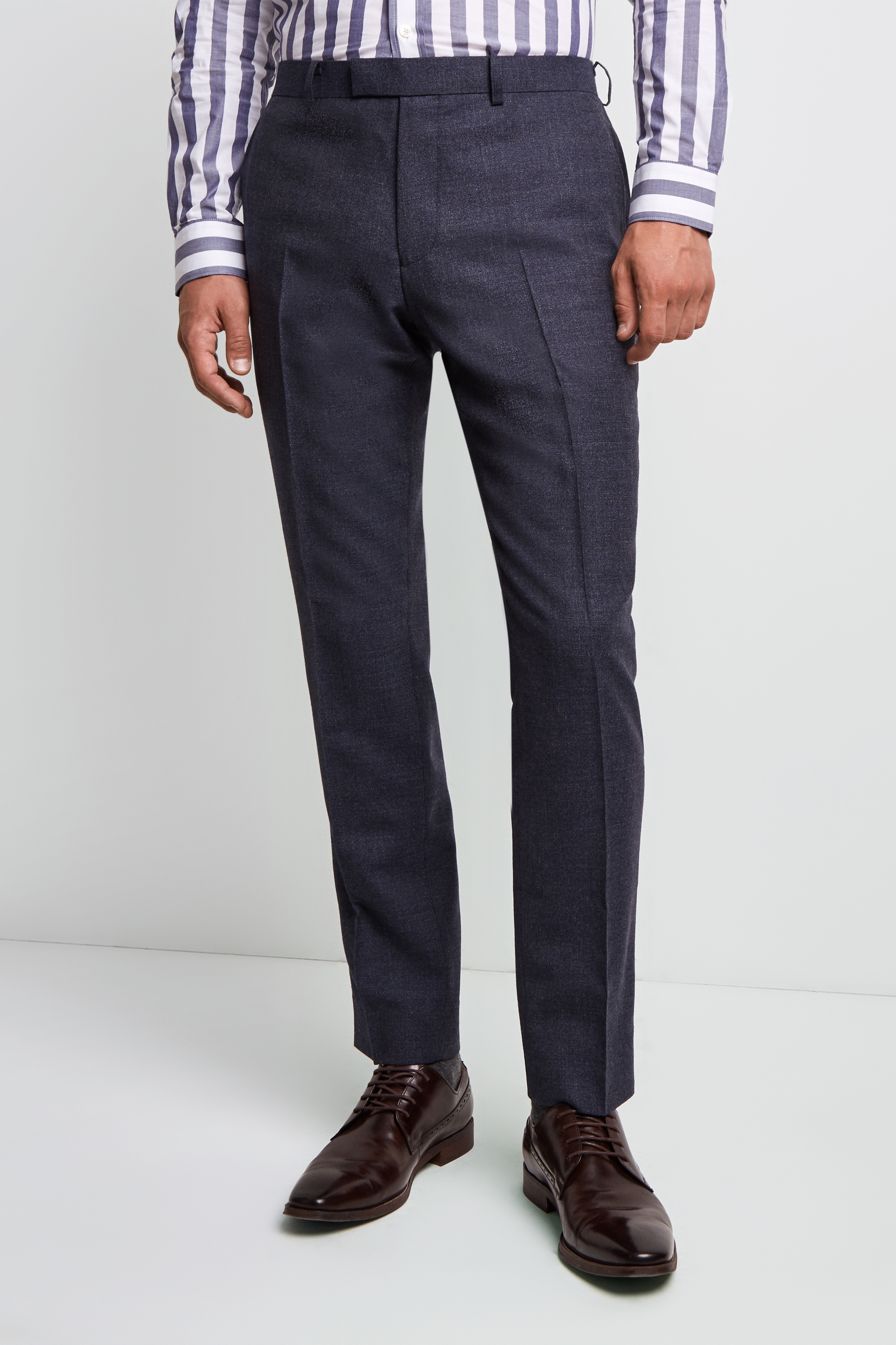 Lanificio F.lli Cerruti Dal 1881 Cloth Tailored Fit Mid Blue Texture ...