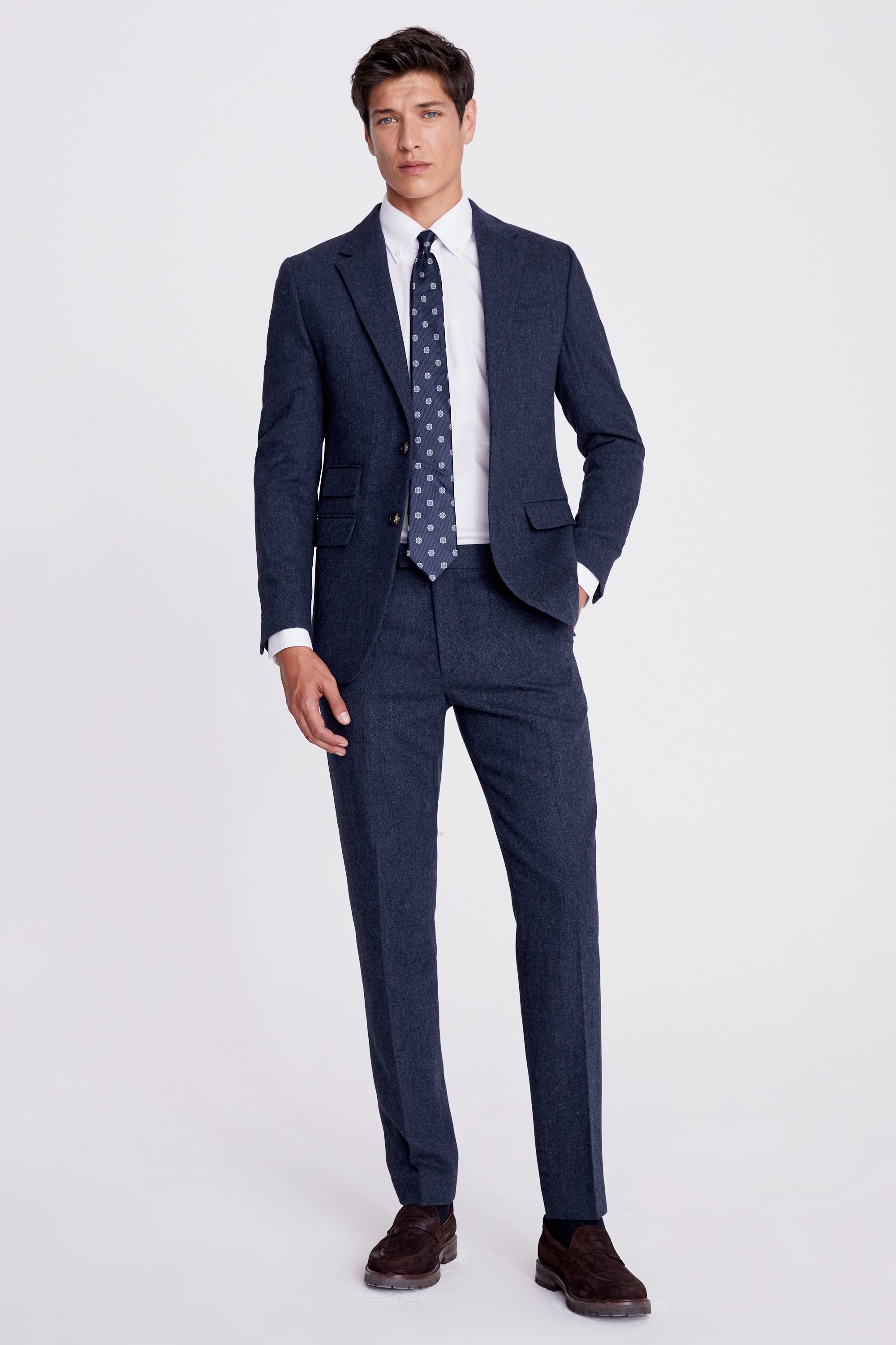 Slim Fit Blue Donegal Tweed Jacket | Buy Online at Moss