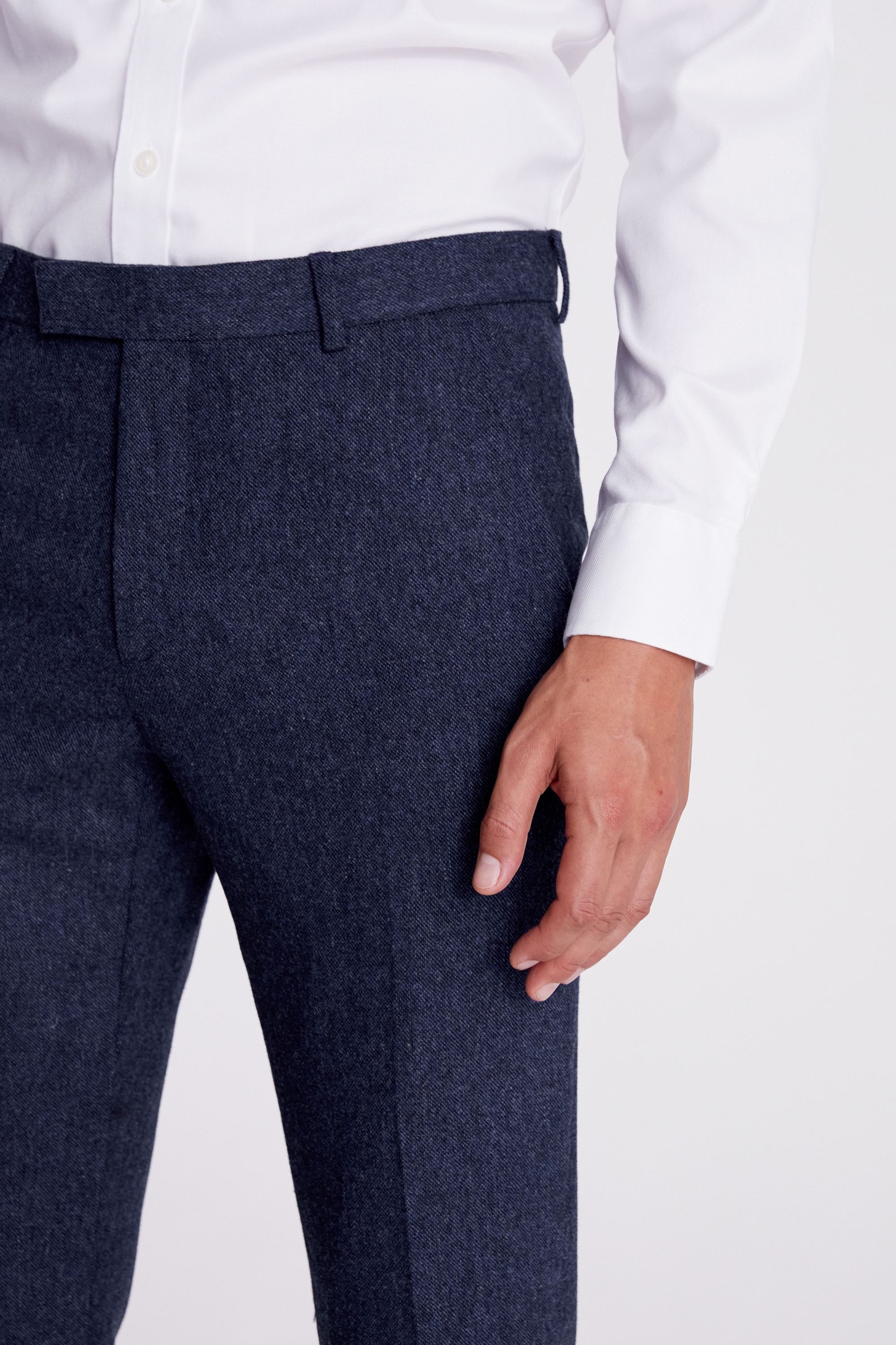 Slim Fit Blue Donegal Trousers | Buy Online at Moss