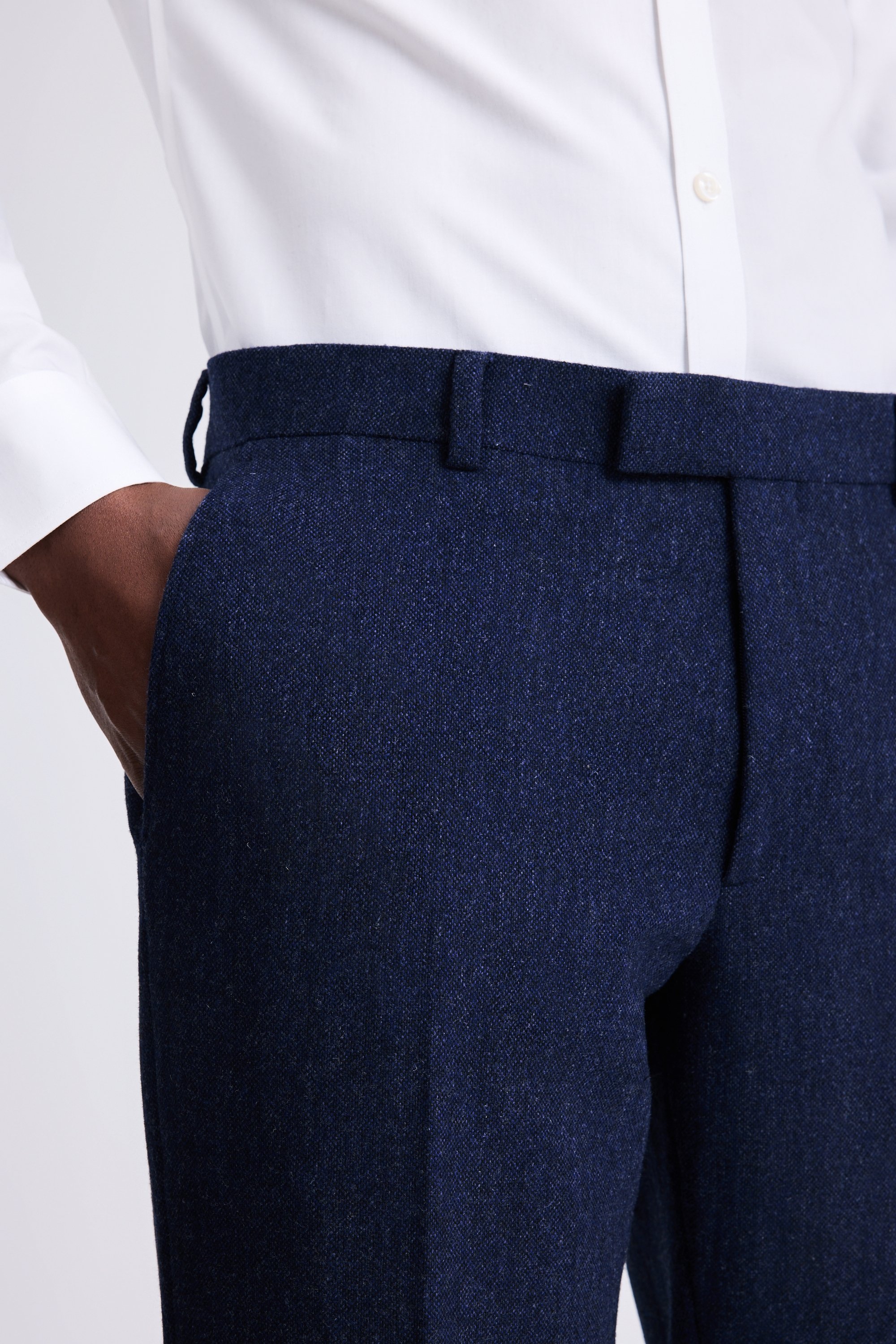 Slim Fit Blue Donegal Trousers | Buy Online at Moss