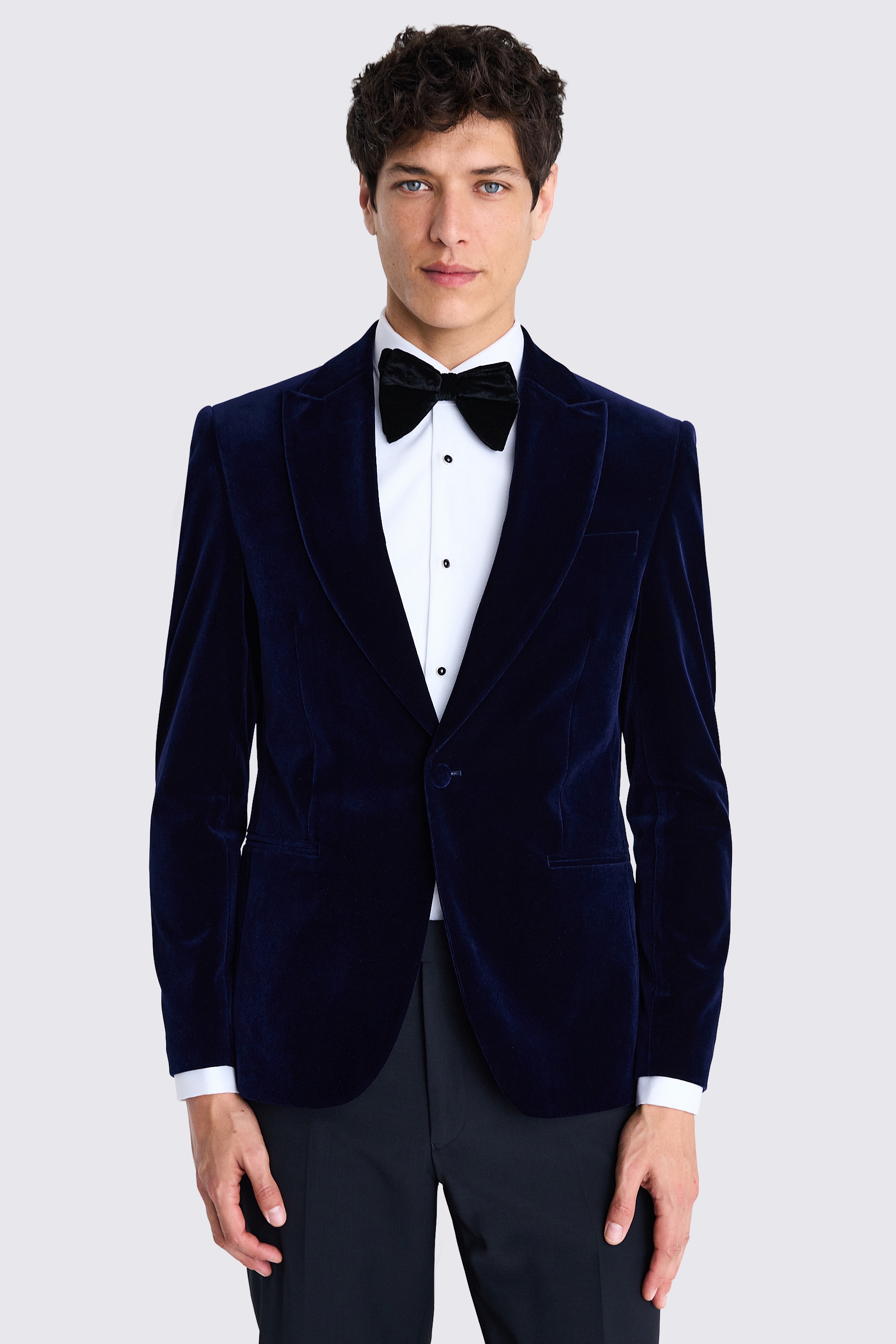 Slim Fit Blue Velvet Jacket | Buy Online at Moss