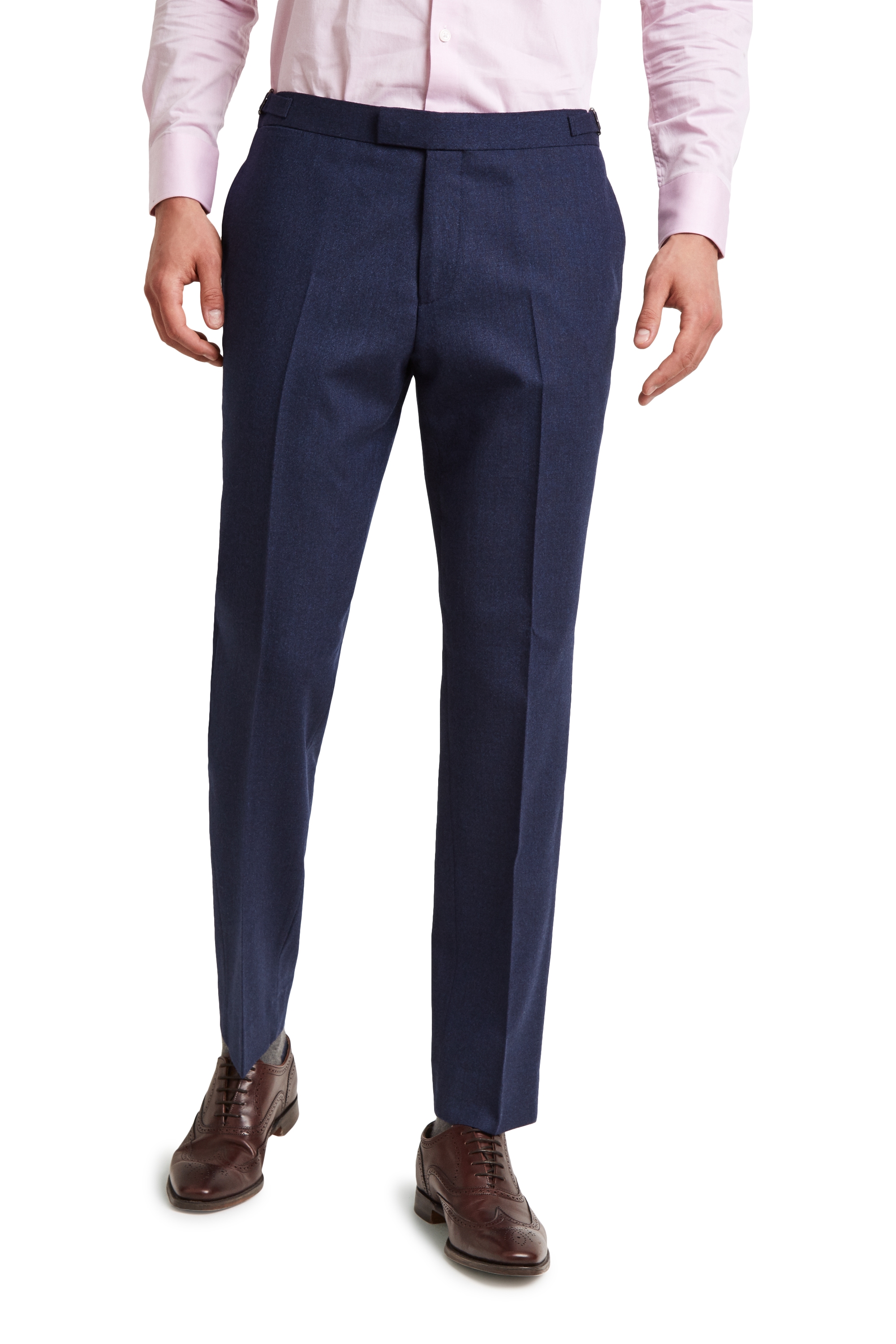 Hardy Amies Tailored Fit Blue Hopsack Trouser