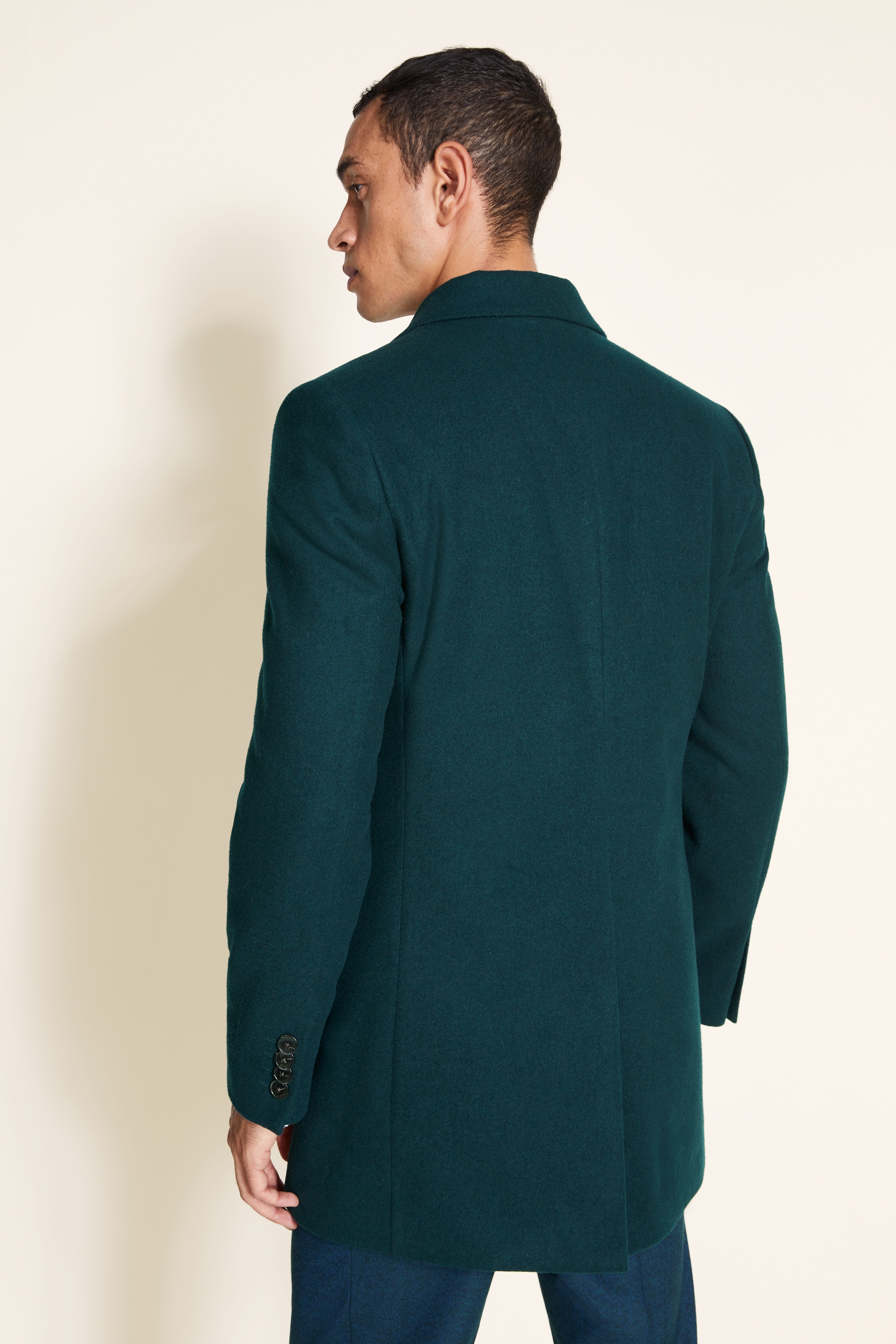 Slim Fit Teal Overcoat