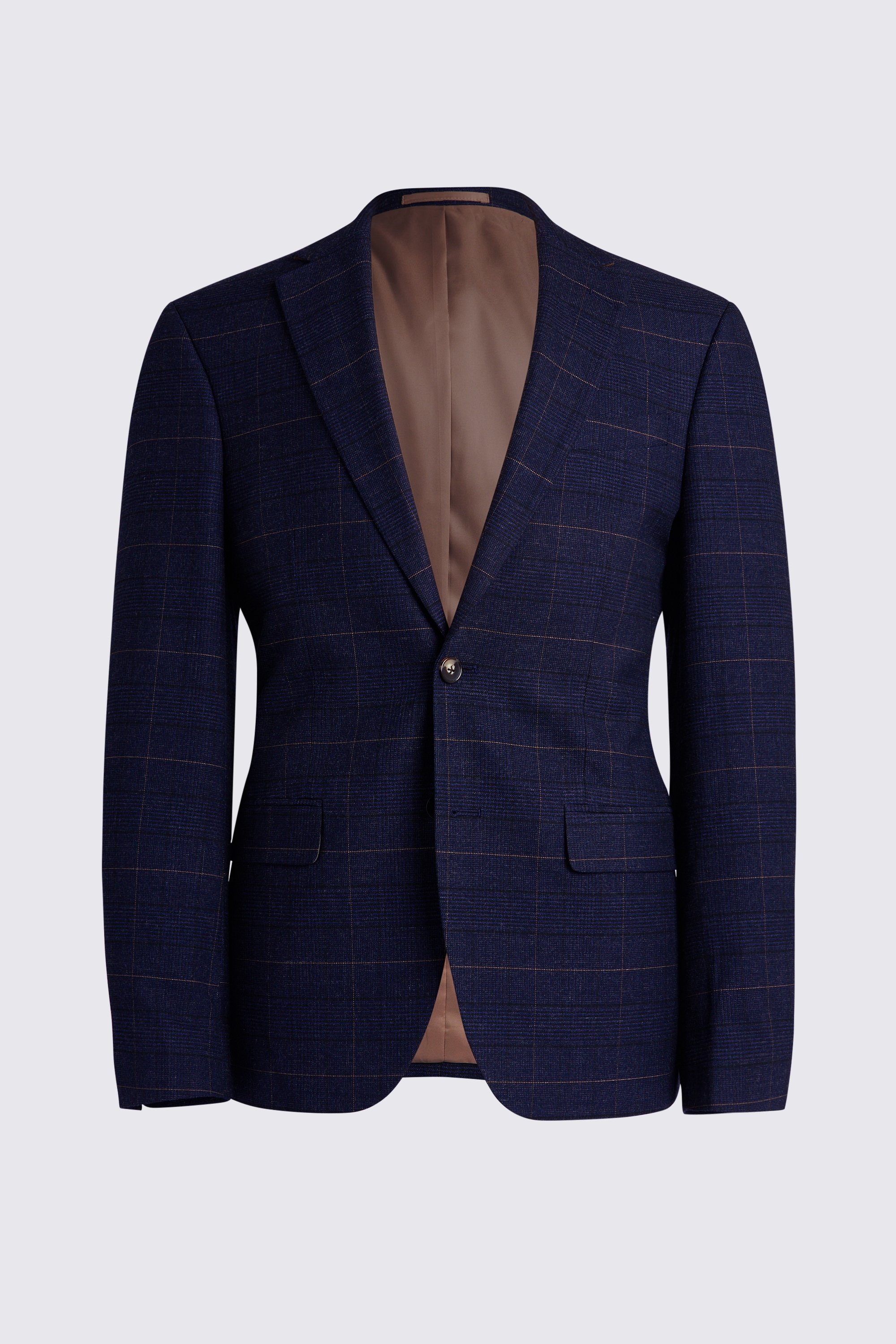 Slim Fit Navy Black Check Suit