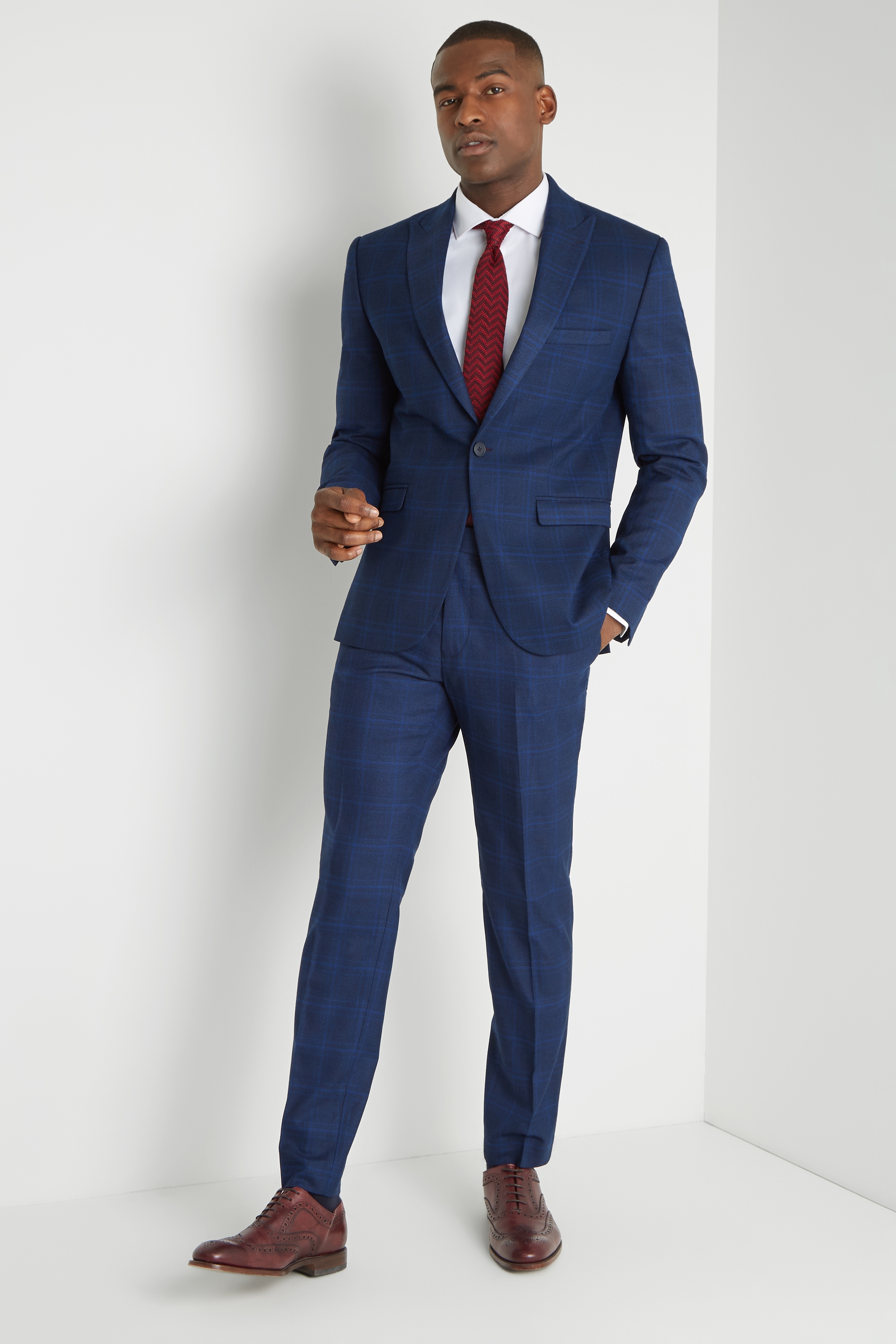 Moss bros navy suit Clearance