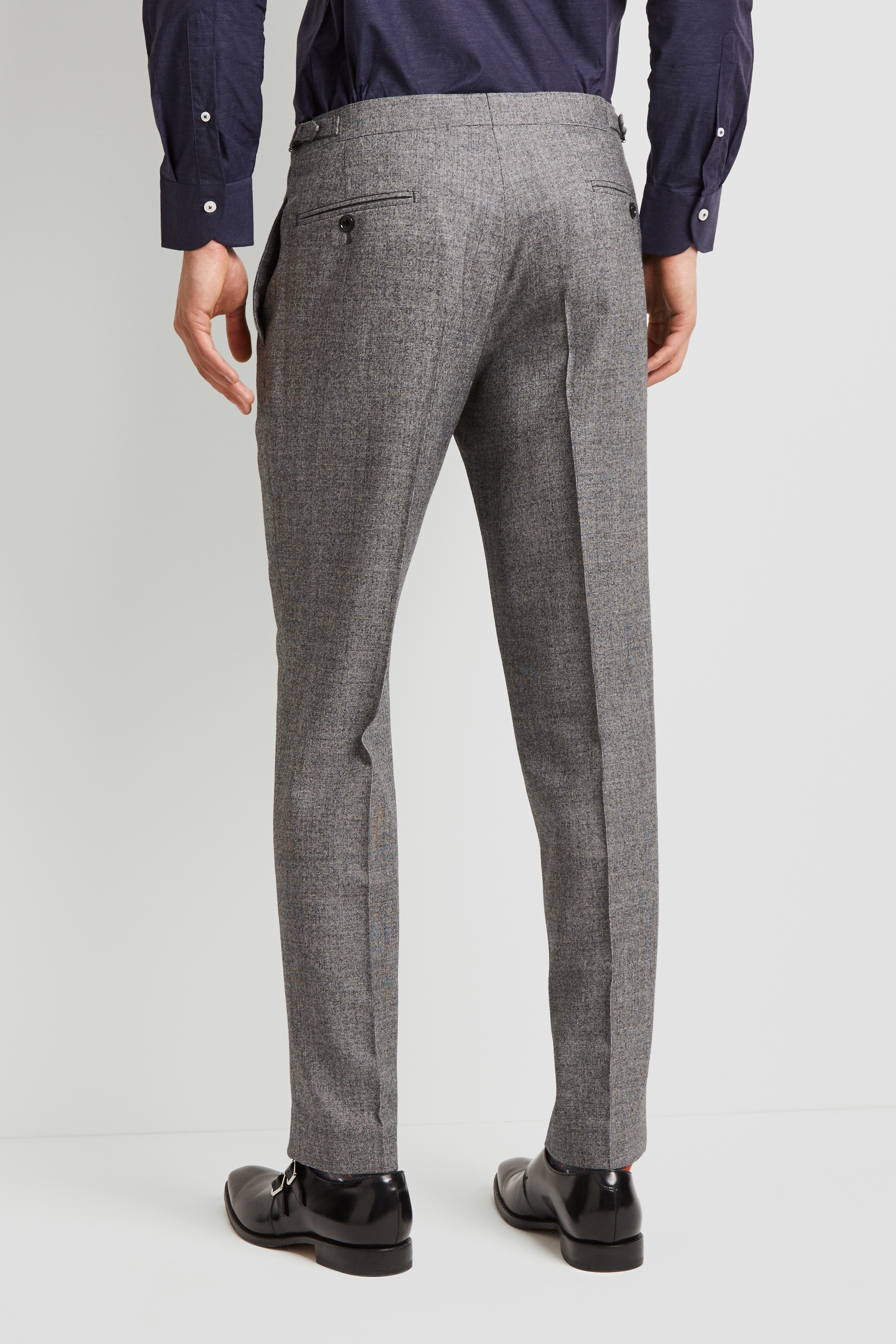 Hardy Amies Tailored Fit Black and White Texture Trouser