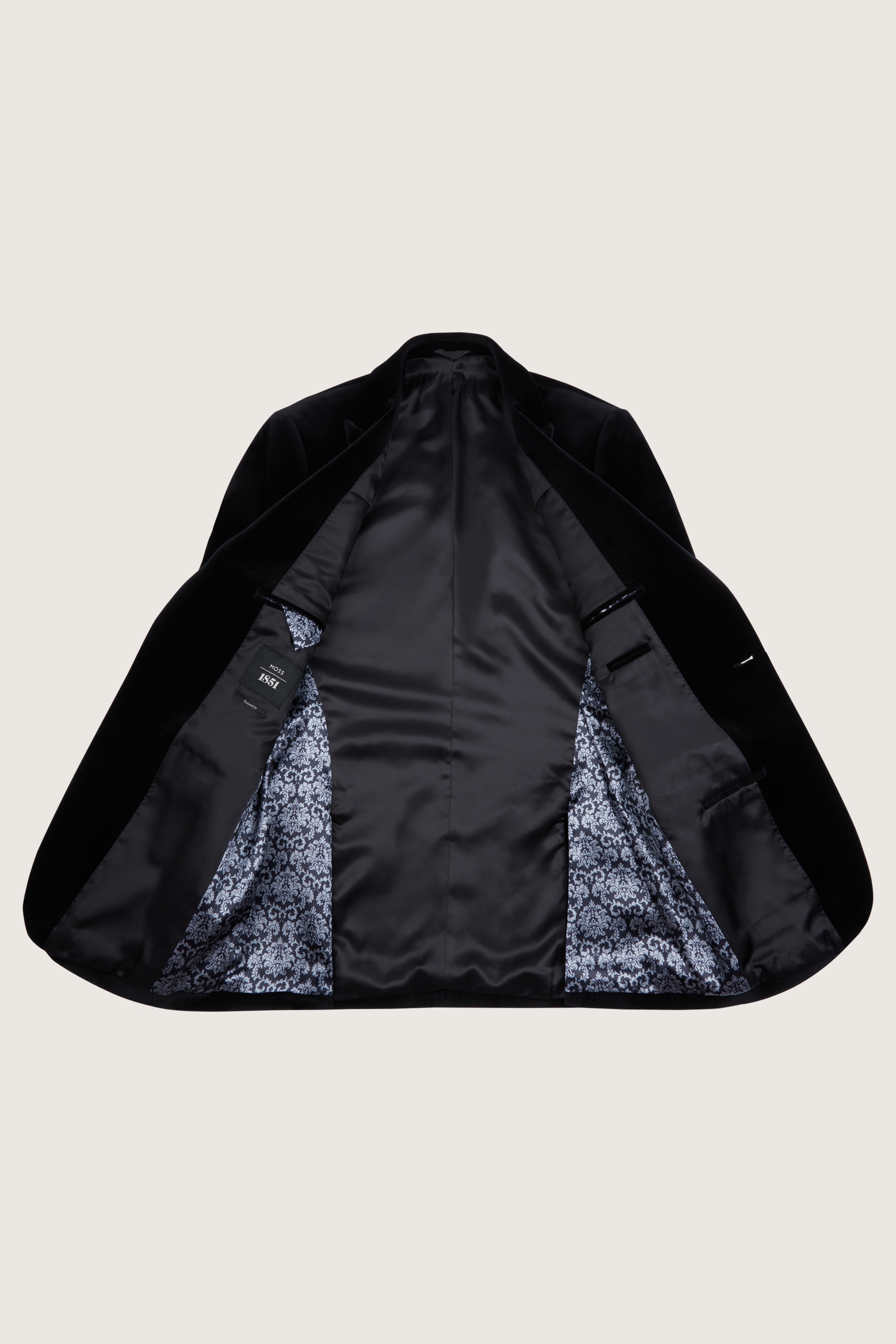 Tailored Fit Black Velvet Jacket