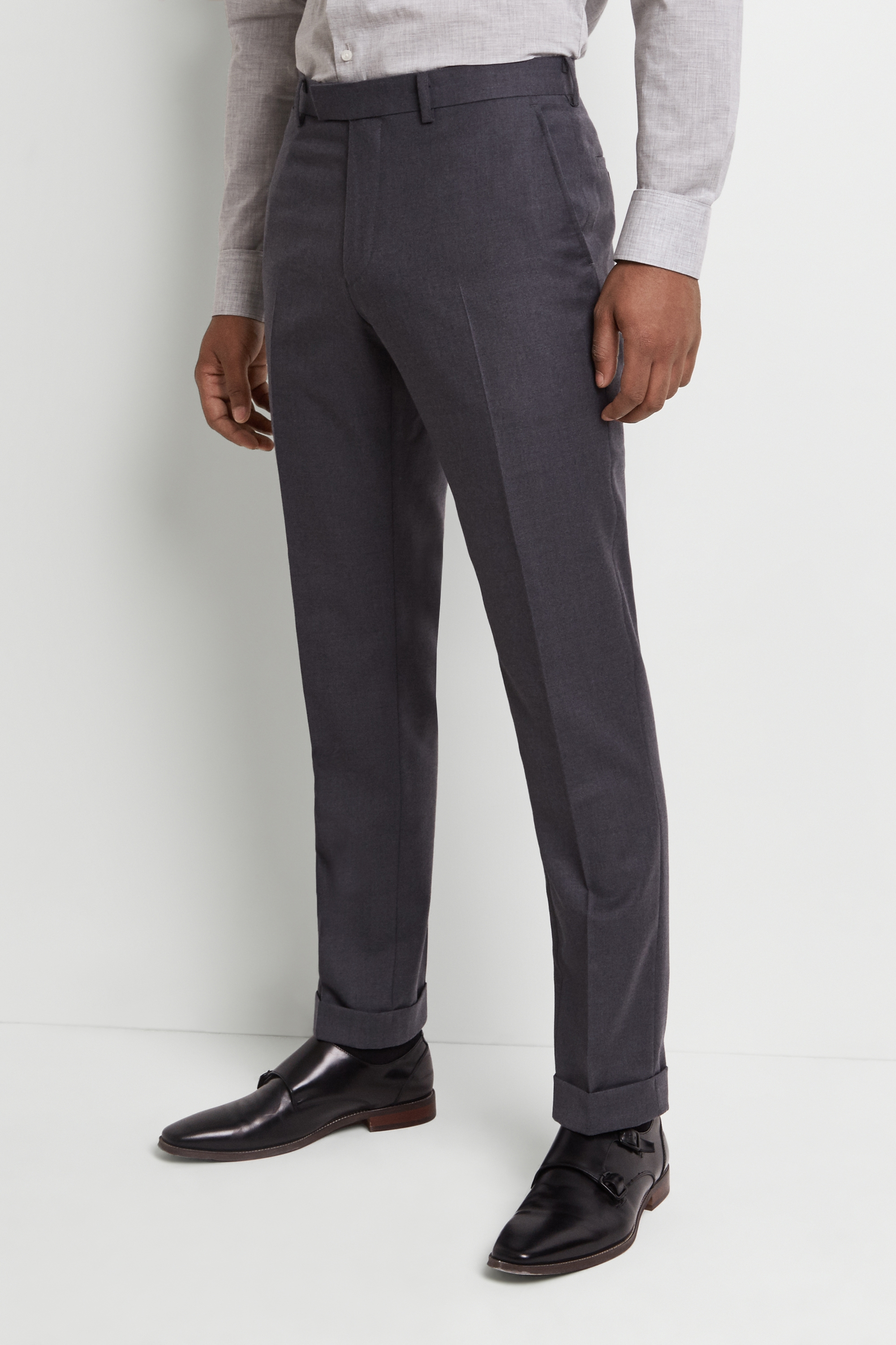 Moss 1851 Tailored Fit Grey Wool Rich 