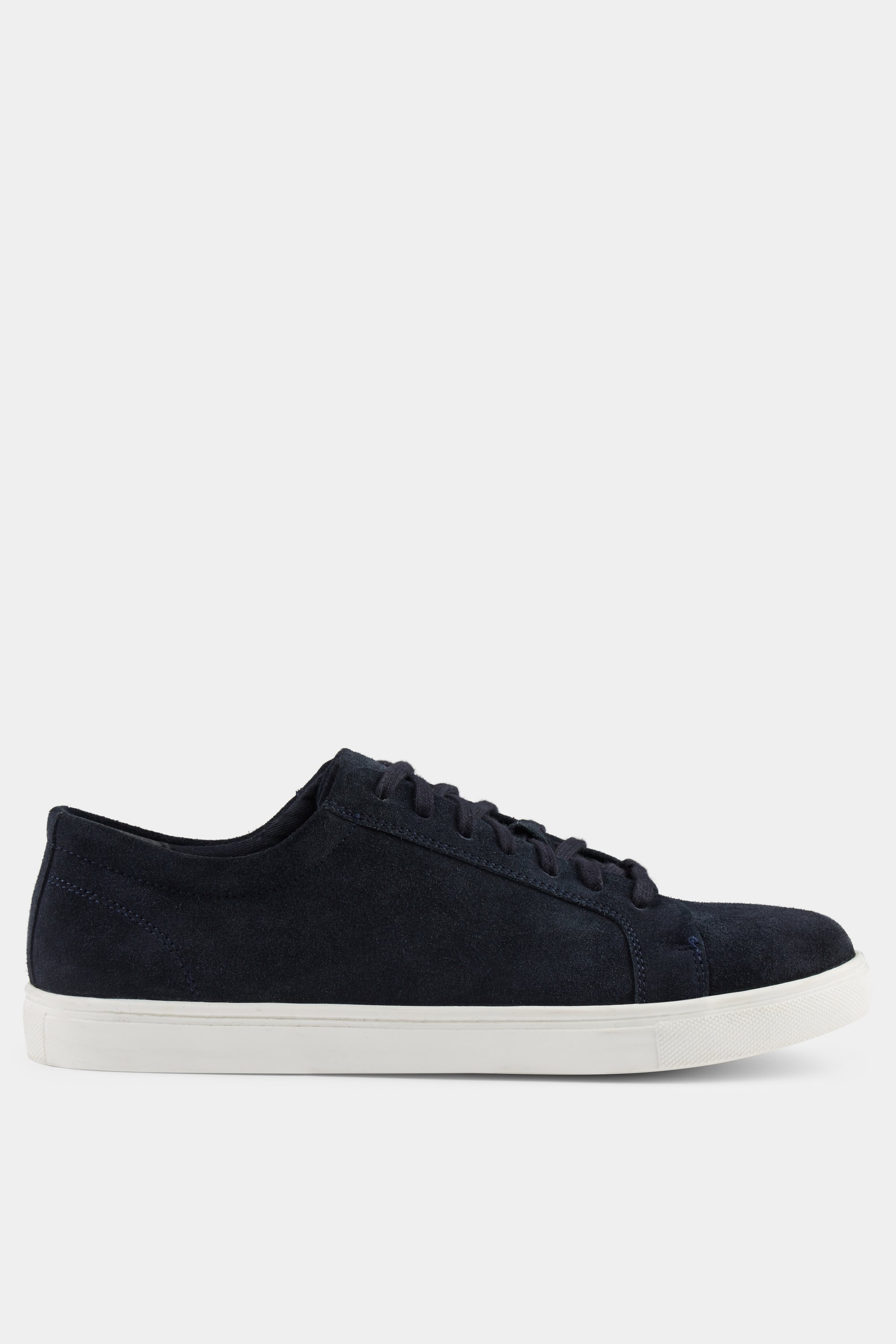 Moss London Stamford Navy Suede Trainer