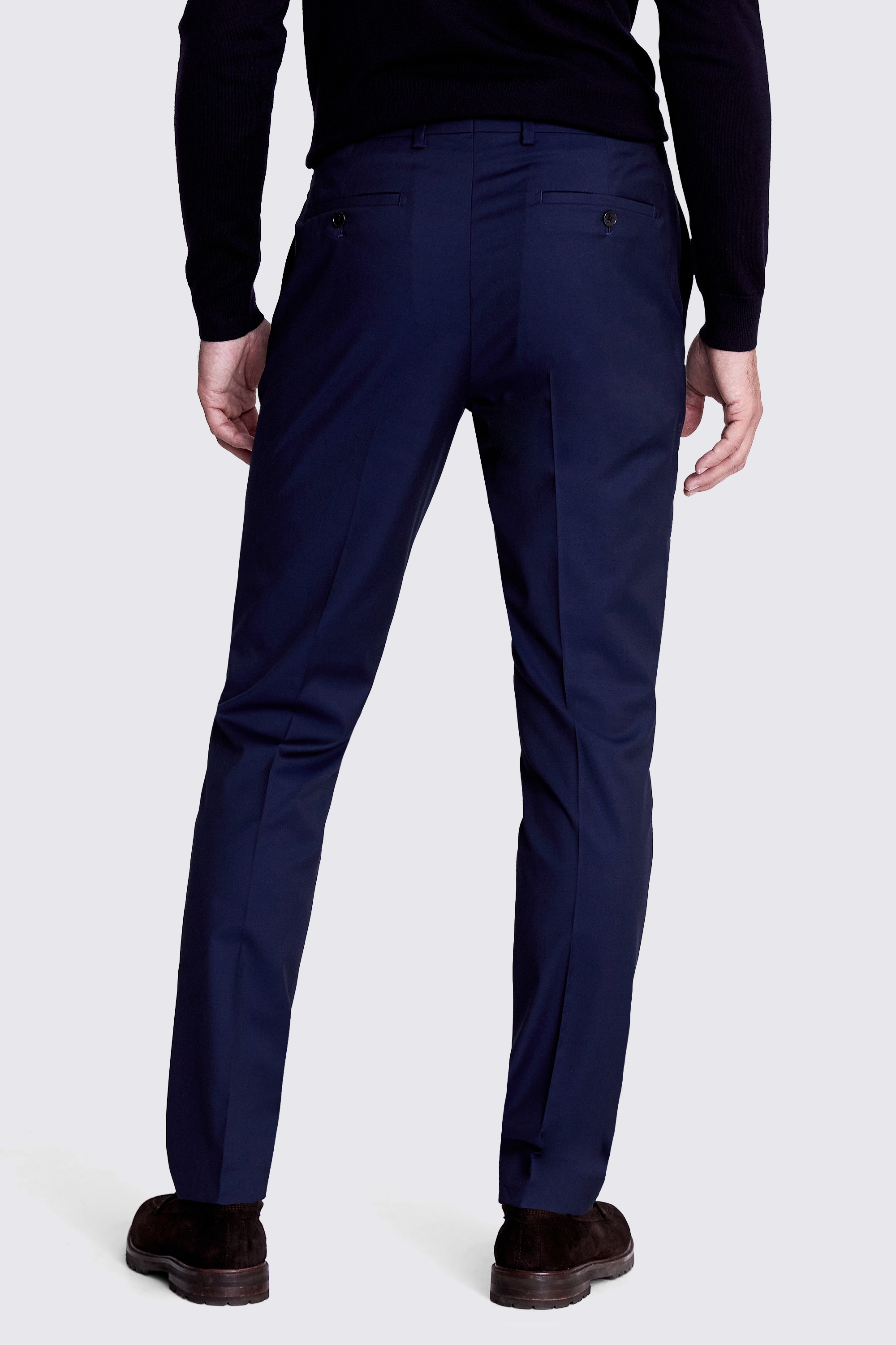 Slim Fit Ink Stretch Trousers | Buy Online at Moss